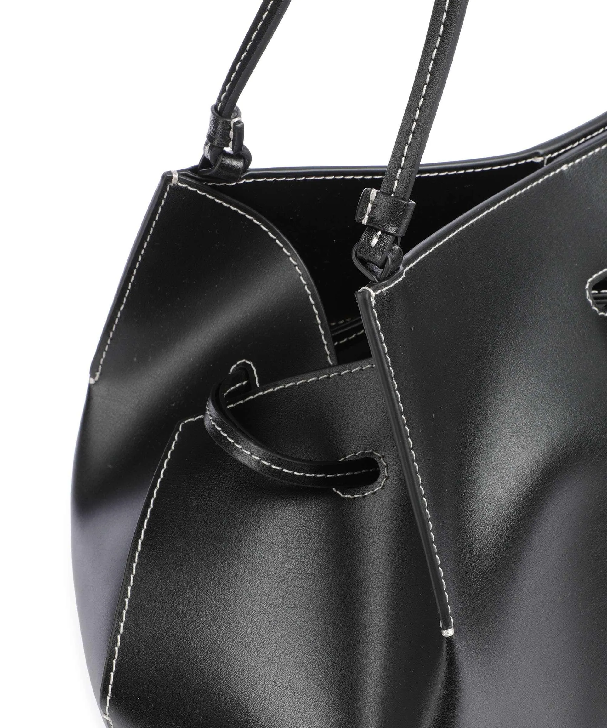 Coccinelle Roundabout Eco Cowhide Borsa a secchiello pelle a grana fine nero  