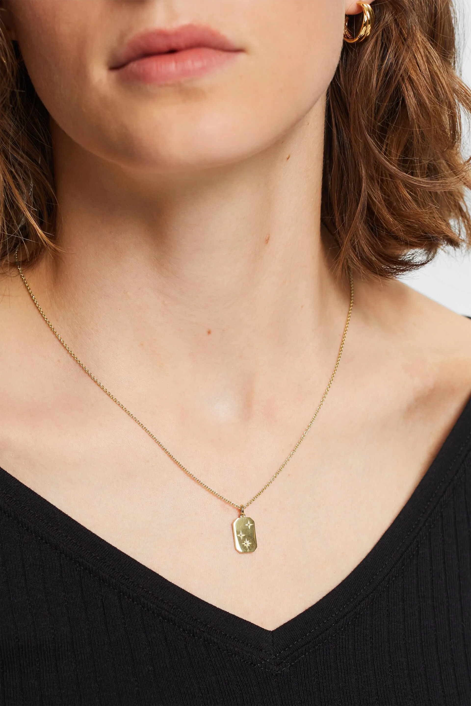 Collana con ciondolo con zirconi, argento sterling
