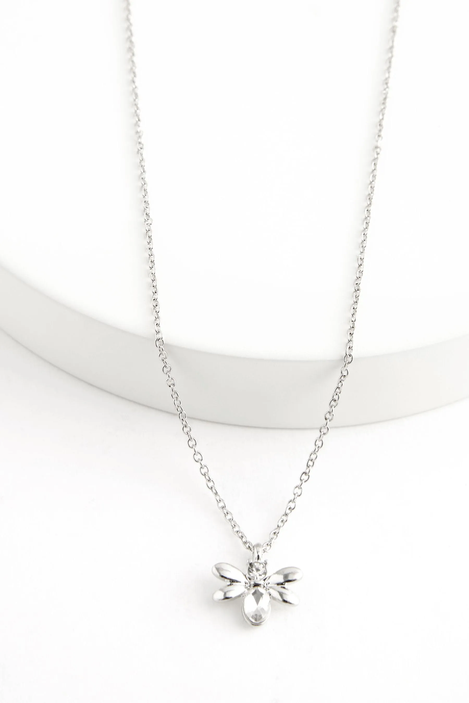 Colore argento  - Collana con ciondolo ape