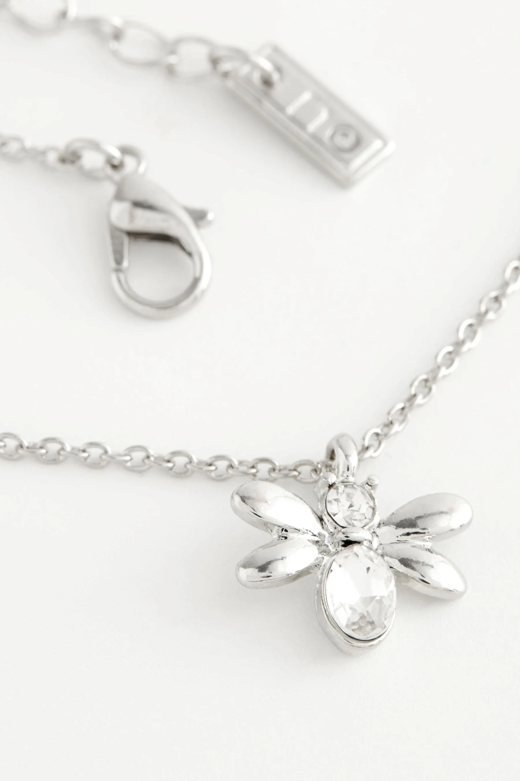 Colore argento  - Collana con ciondolo ape