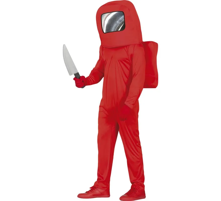 Costume da astronauta da giovane impostore rosso