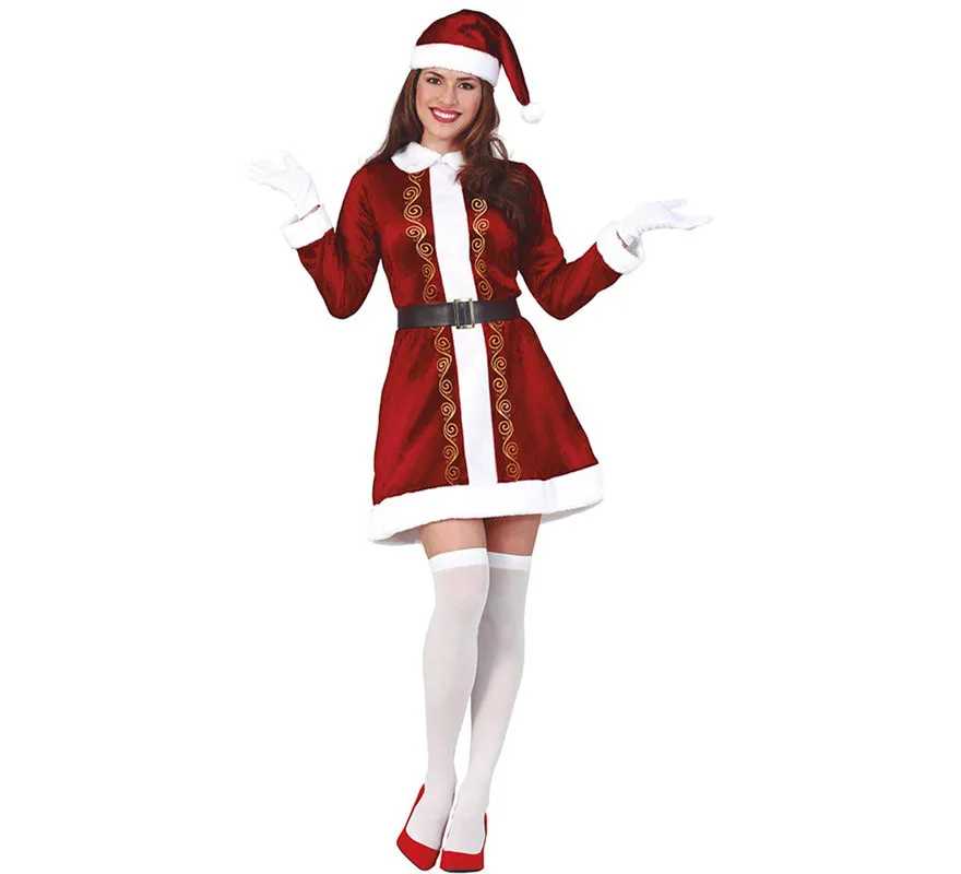 Costume da Babbo Natale con abito corto per donna