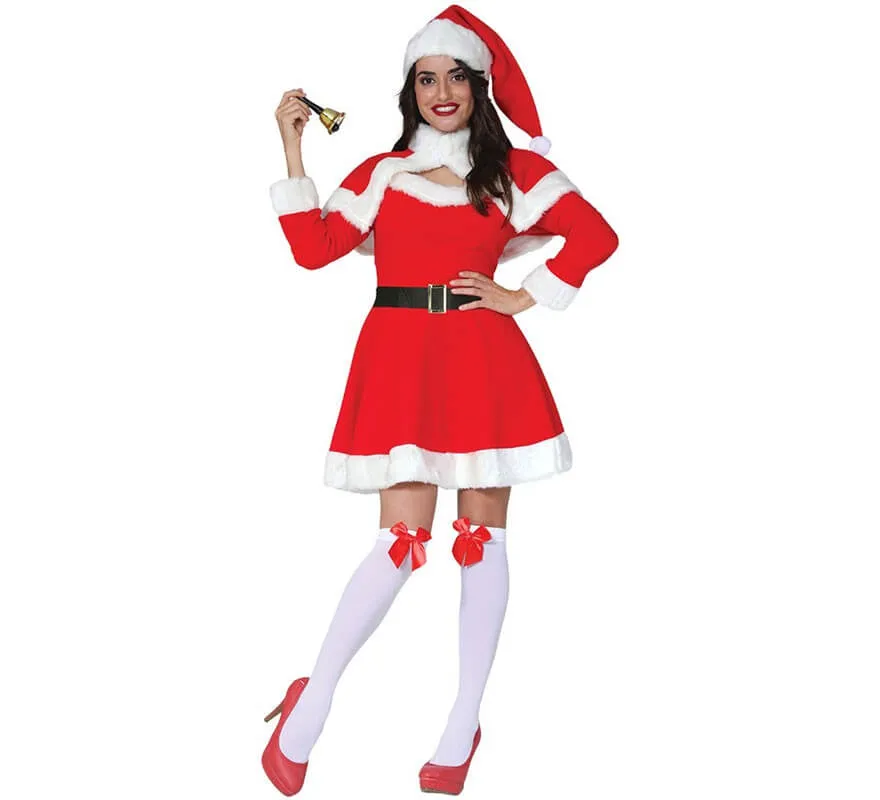 Costume di Mamma Natale con mantellino per donna