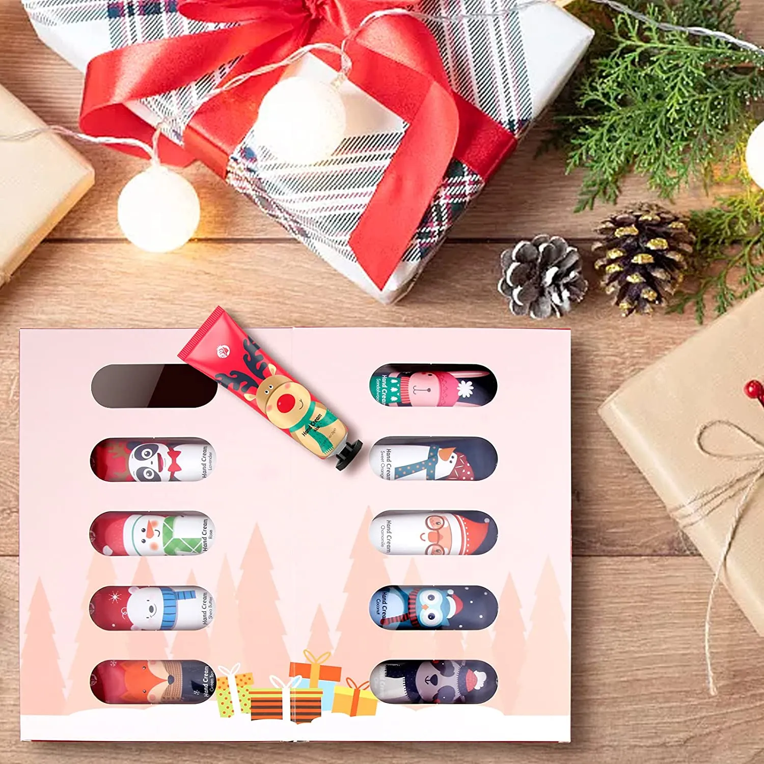Crema Mani Set, 10 Pezzi Crema Mani Regalo Natale, Crema Mani Riparatrice per Donna e Uomo - Assorbimento Rapido, Idratazione Im