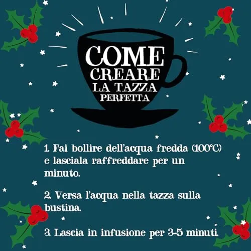 Cupper Calendario dell'Avvento Biologico, Cofanetto Assortito di 12 Tè e Infusi Biologici e 100% Naturali, Filtri 100% Biodegrad