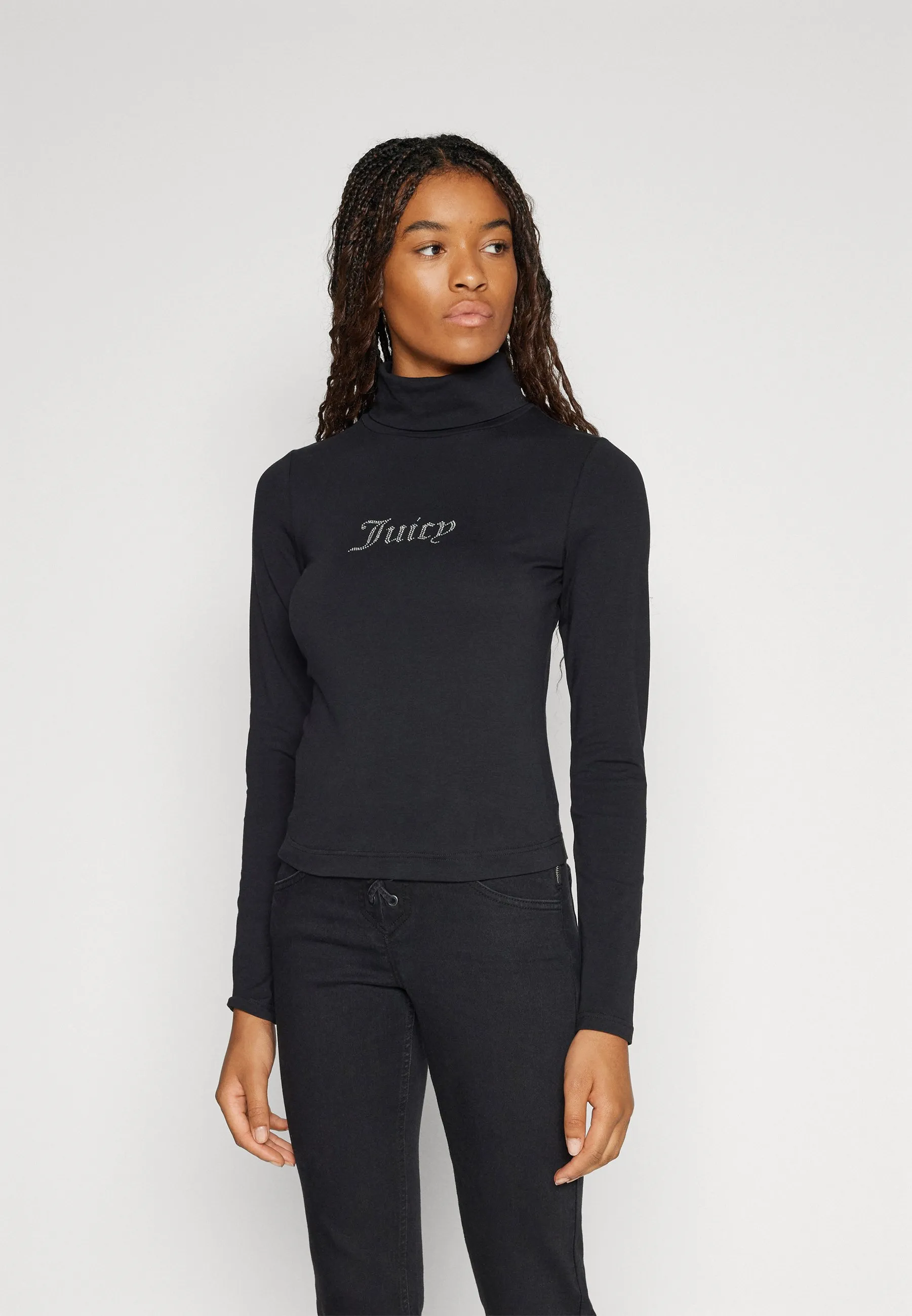 DIAMANTE ROLL NECK TOP - Maglietta a manica lunga