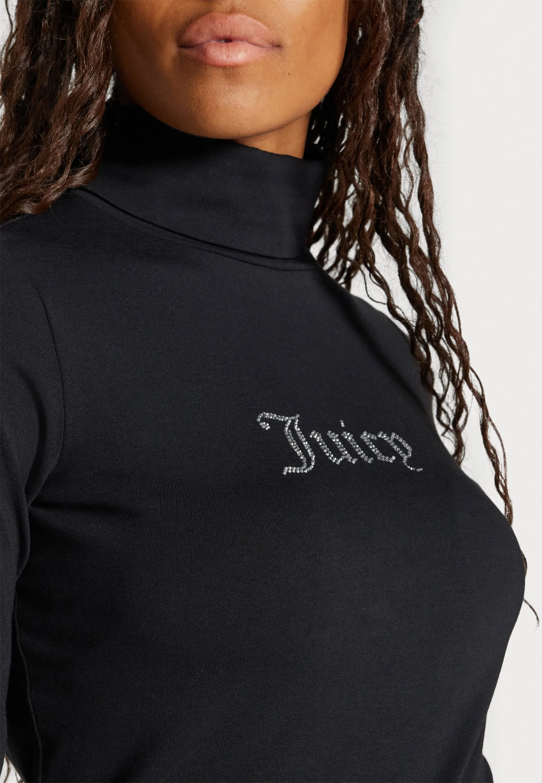DIAMANTE ROLL NECK TOP - Maglietta a manica lunga