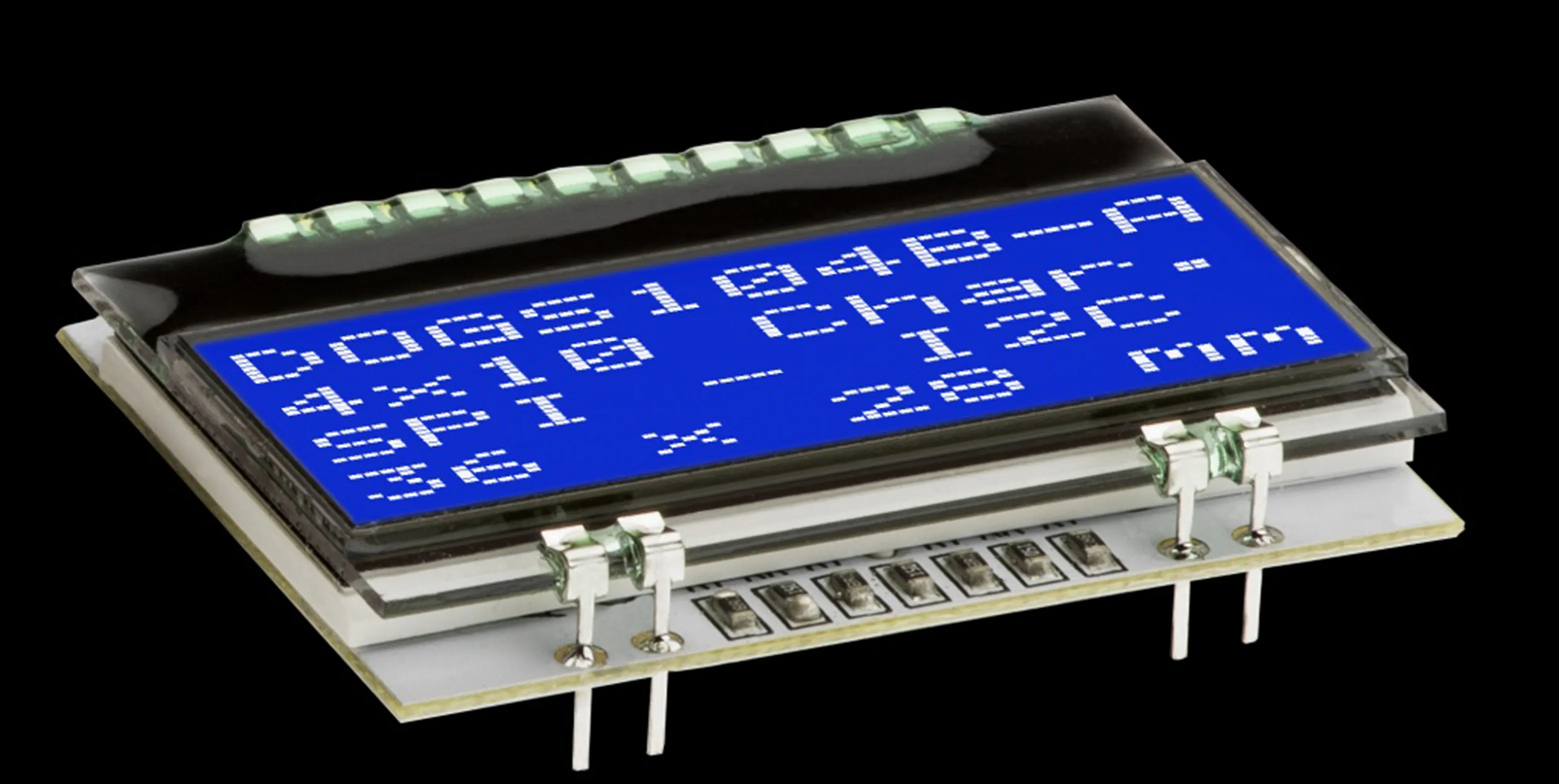 Display monocromatico LCD Display Visions, 4x10 caratteri, interfaccia I2C, SPI