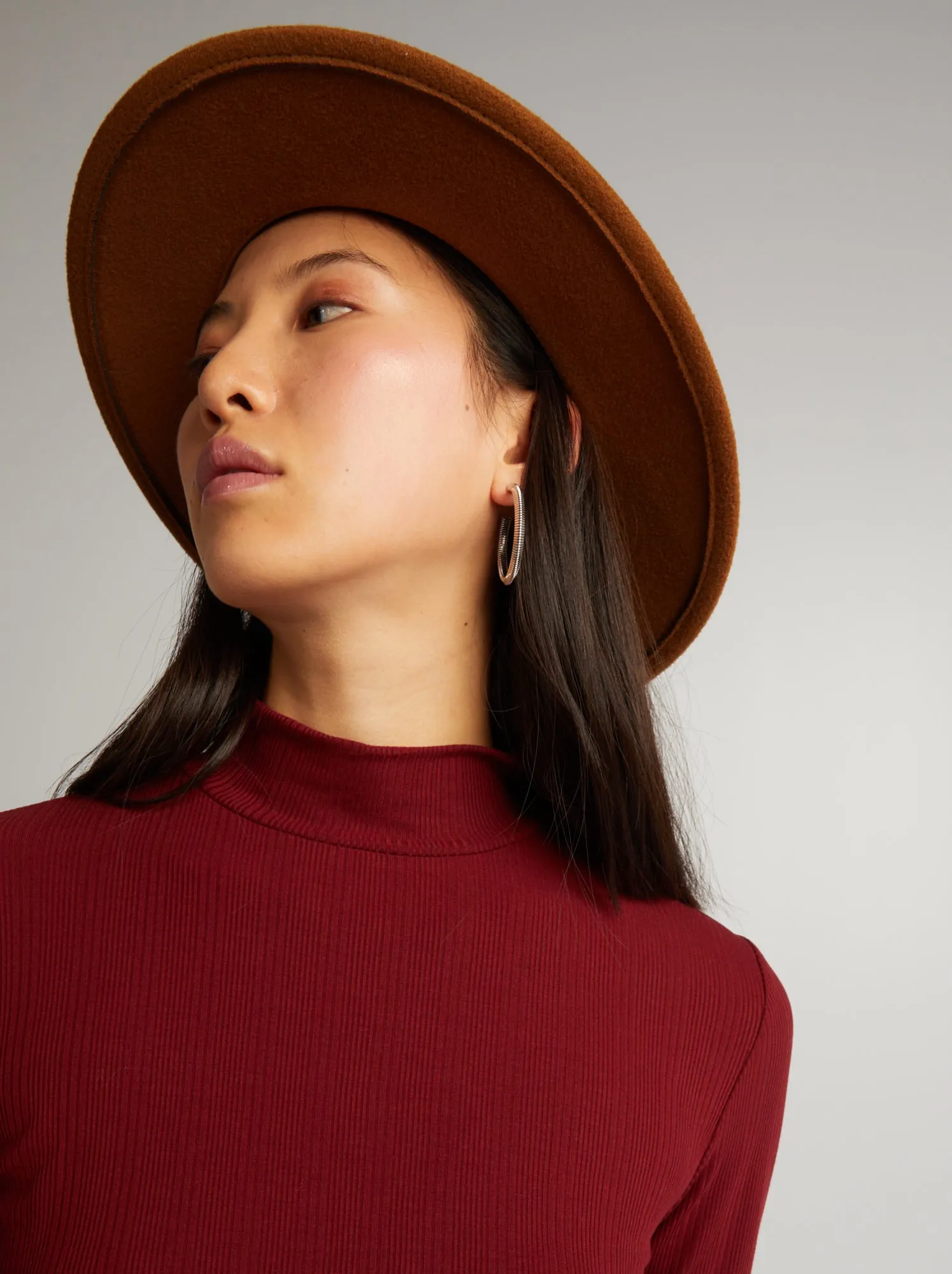 Dolcevita in maglia a coste - ROSSO