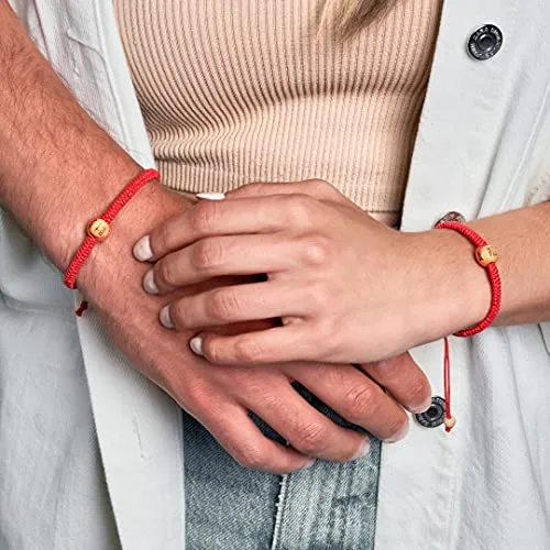 ELCORDONROJO Bracciali Coppia Filo Rosso del Destino, Idee Regalo Donna e Uomo, Fidanzato, Anniversario per Lui, Compleanno, San
