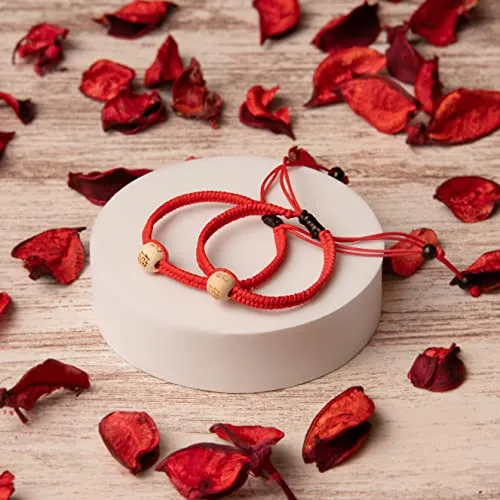 ELCORDONROJO Bracciali Coppia Filo Rosso del Destino, Idee Regalo Donna e Uomo, Fidanzato, Anniversario per Lui, Compleanno, San