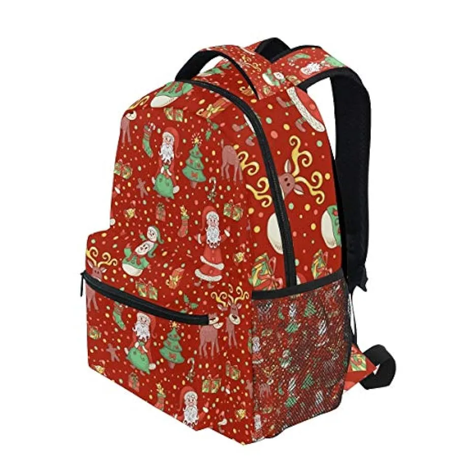 FANTAZIO Zaino XL Carino Natale Babbo Natale E Cervo Modello Daypack 133428670