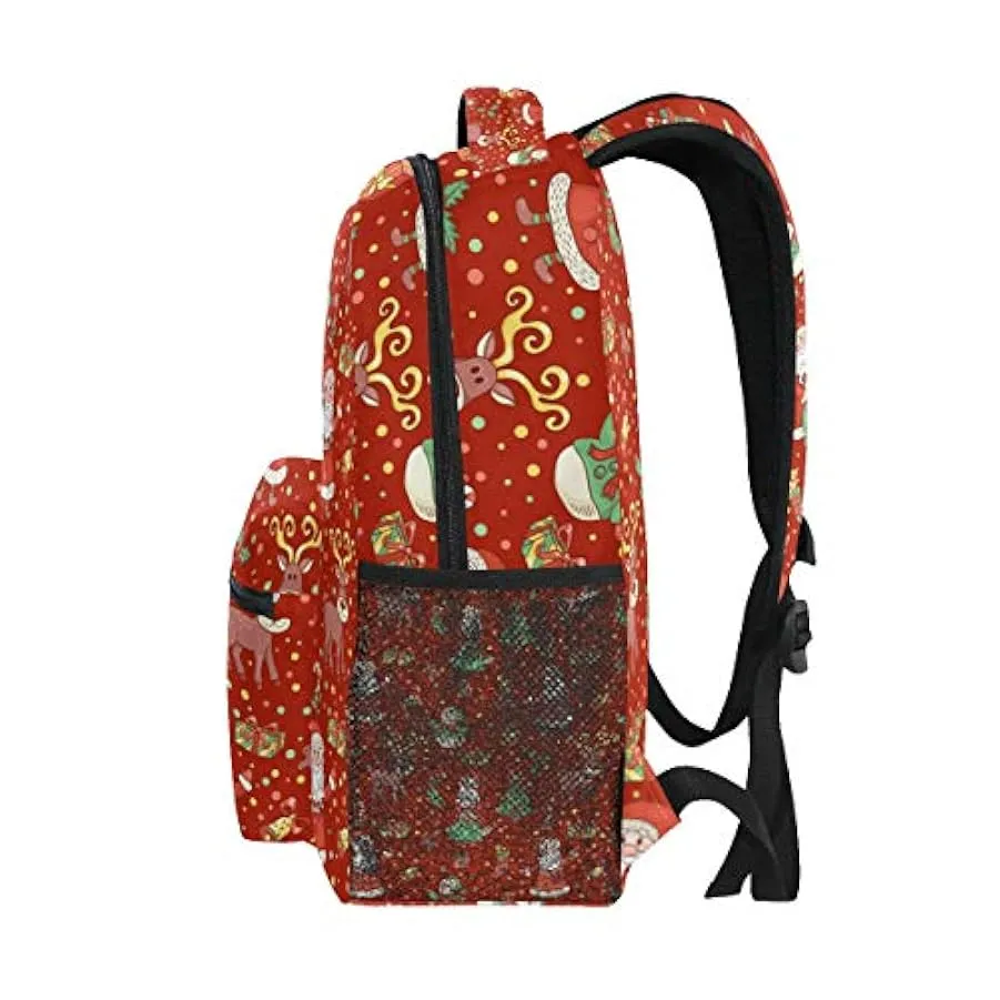 FANTAZIO Zaino XL Carino Natale Babbo Natale E Cervo Modello Daypack 133428670