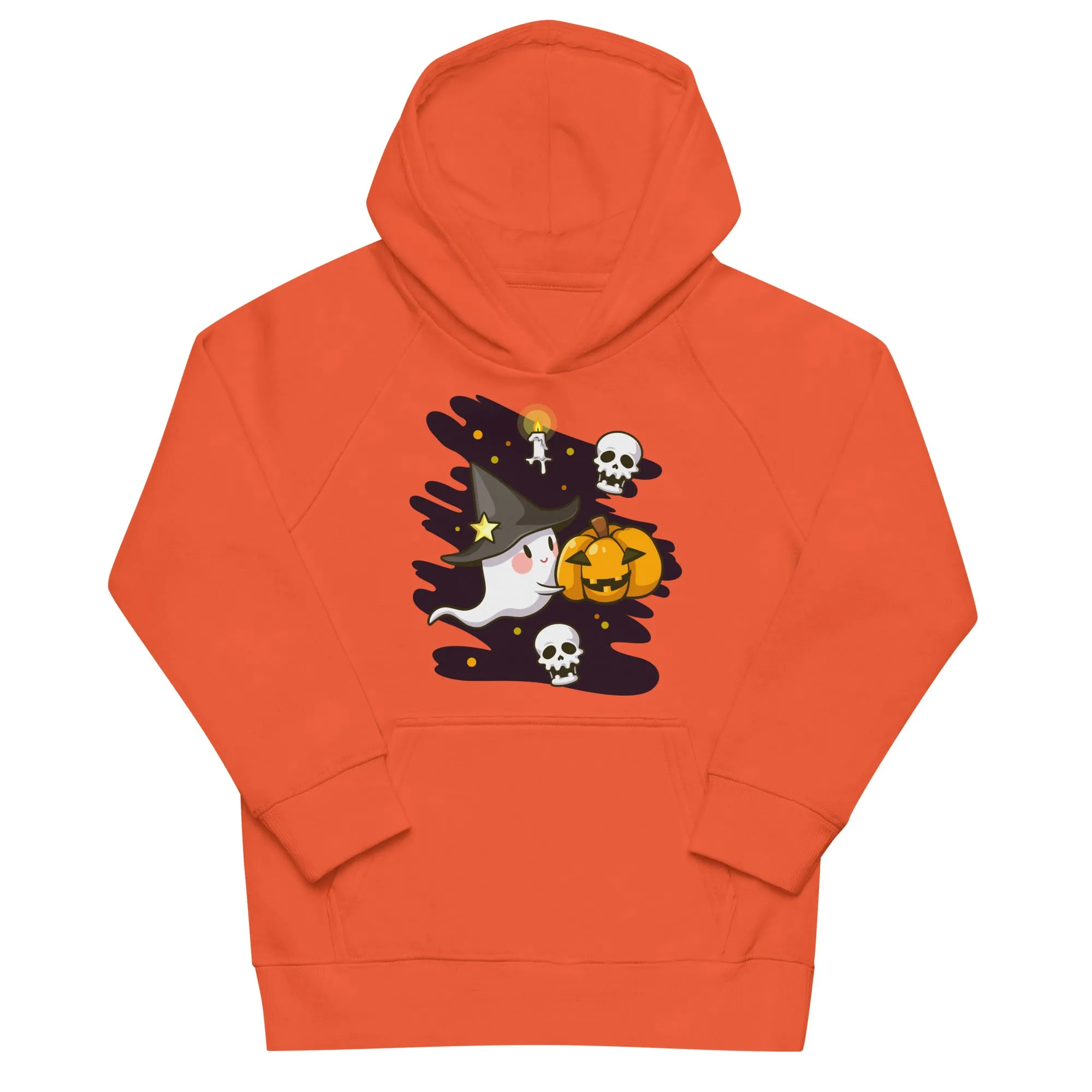 Felpa con cappuccio ecologica per bambini con fantasmini di Halloween