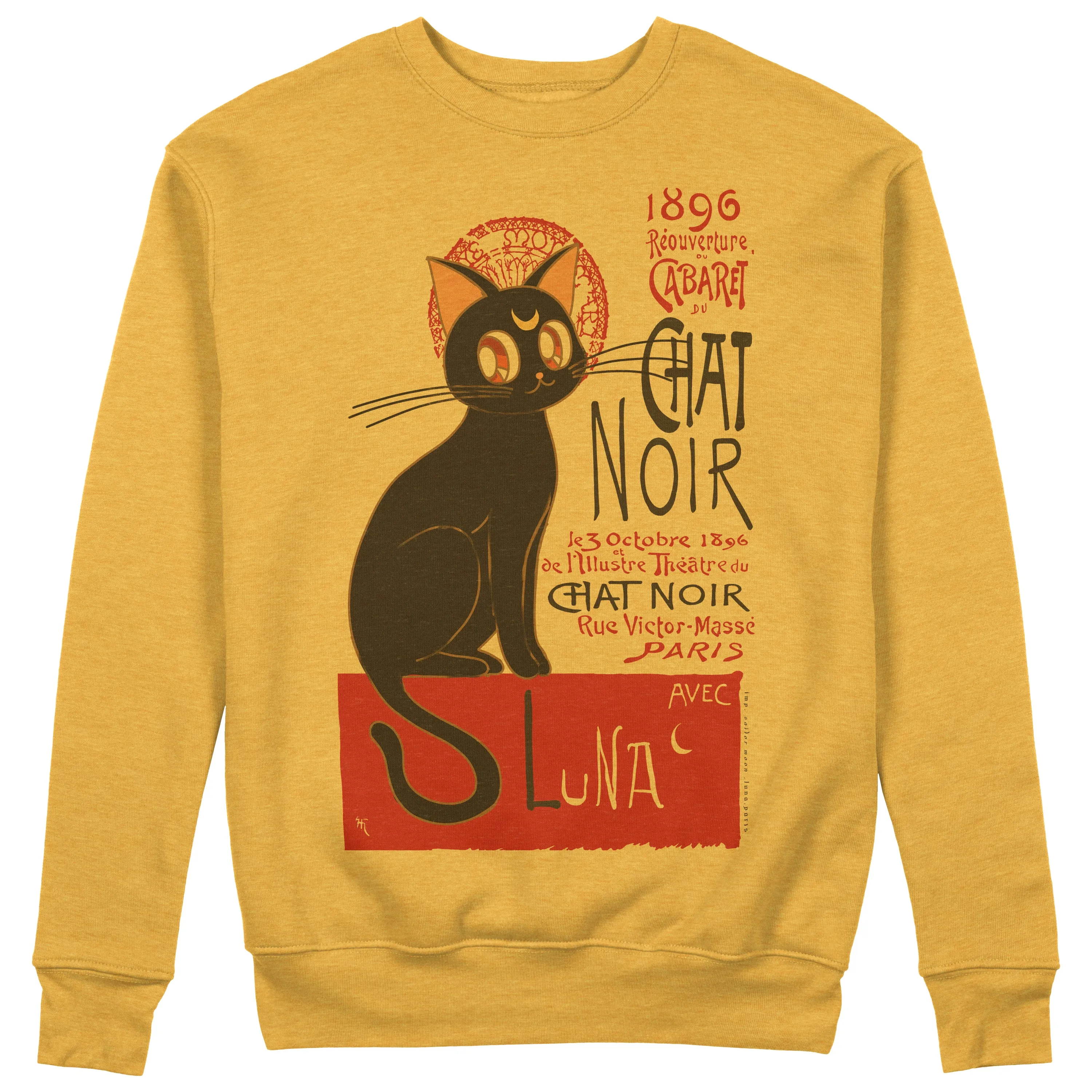 Felpa Girocollo CHAT NOIR -  Sailor Moon - Luna -  #chooseurcolor