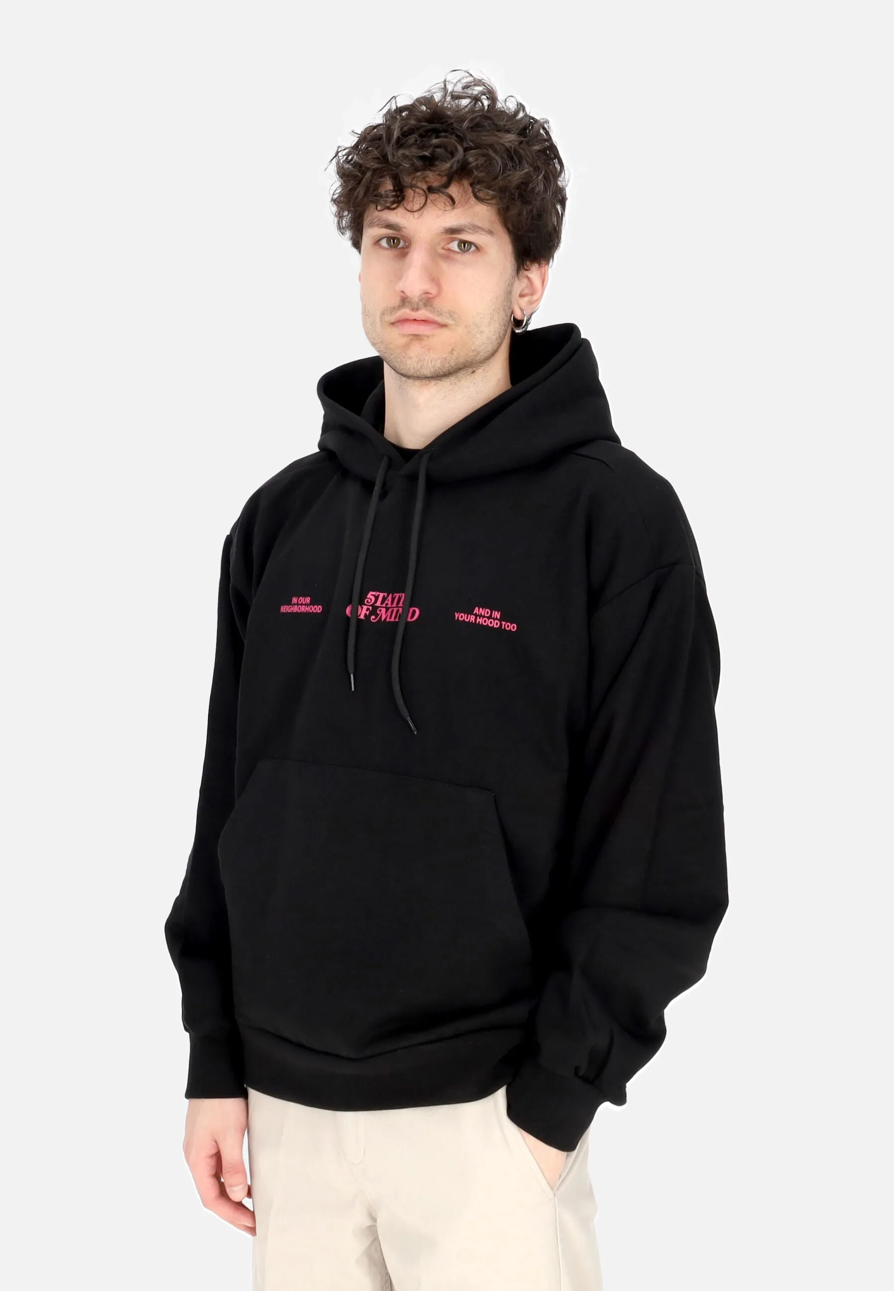 Felpa Leggera Cappuccio Uomo Street Dreams Hoodie Black