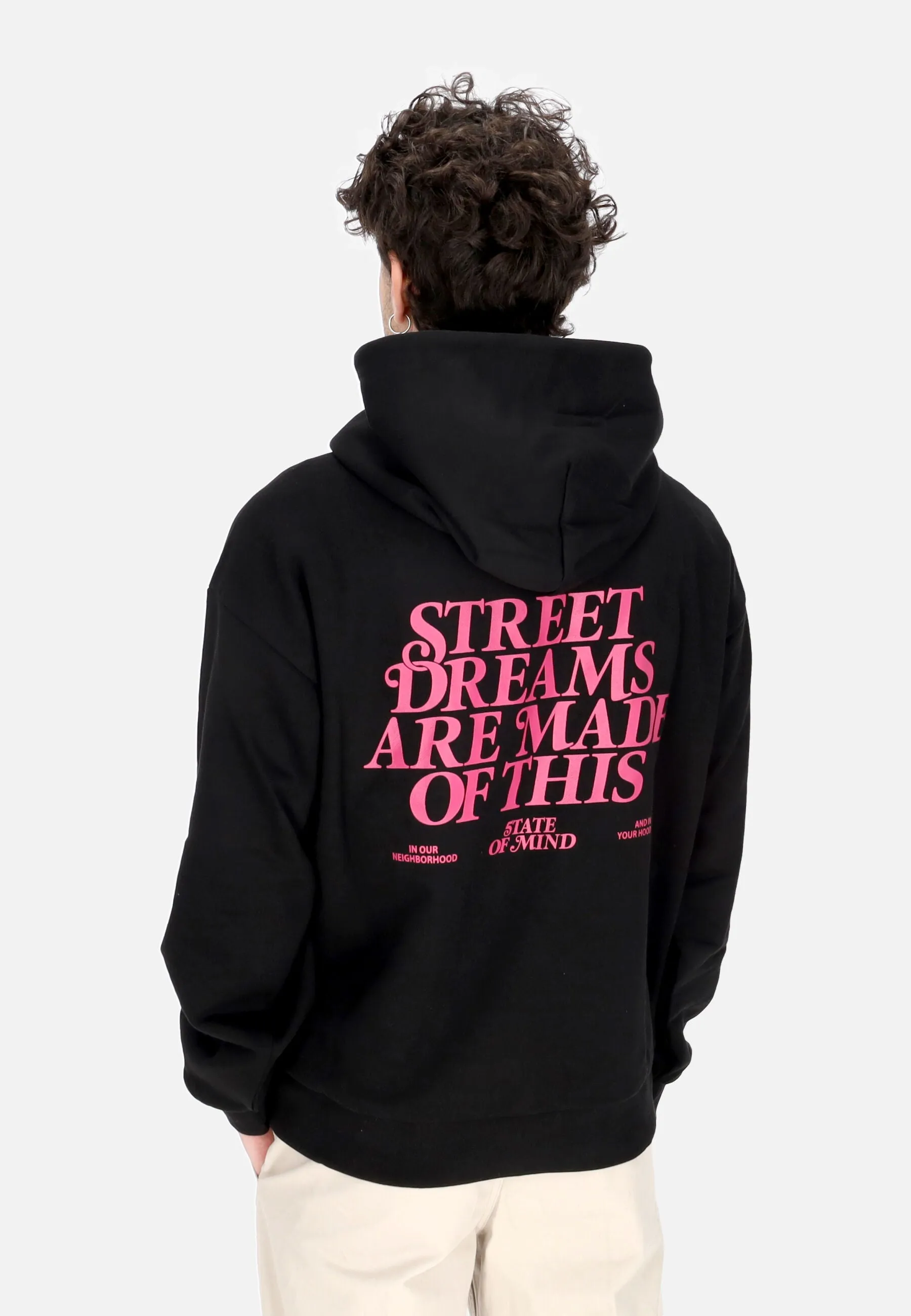 Felpa Leggera Cappuccio Uomo Street Dreams Hoodie Black