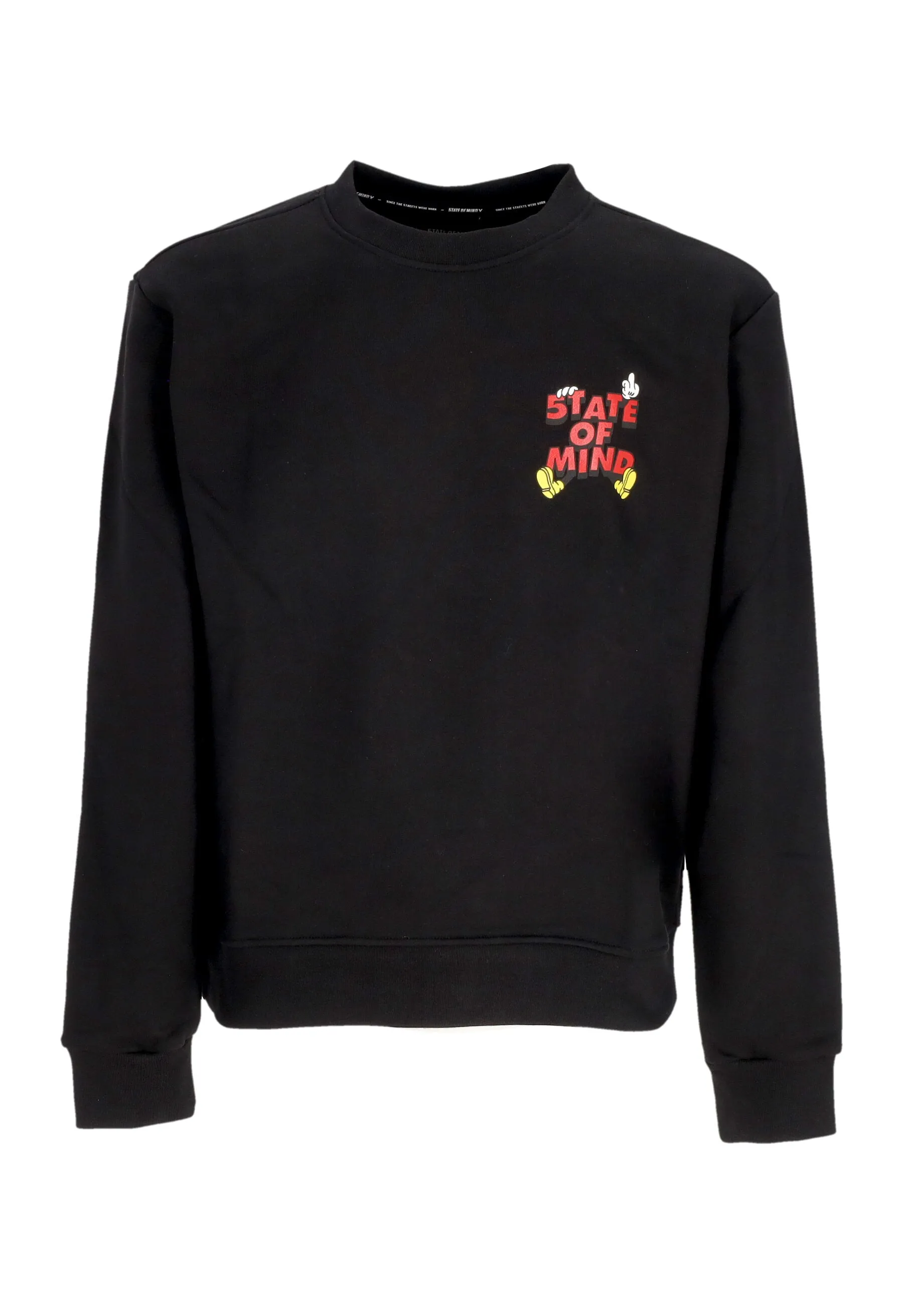 Felpa Leggera Girocollo Uomo Mickey 5tate Sweatshirt Black