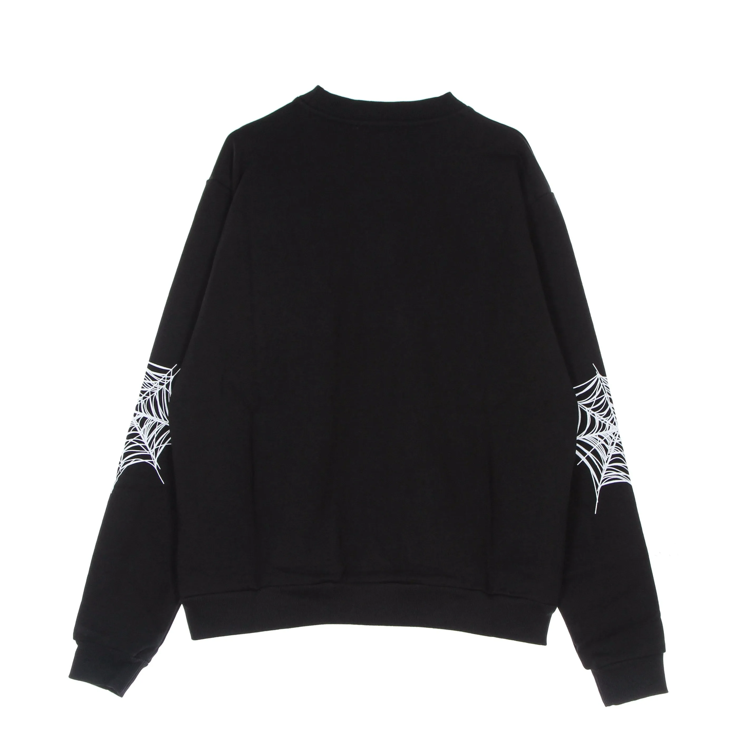 Felpa Leggera Girocollo Uomo White Cobweb Print Crewneck Black/white
