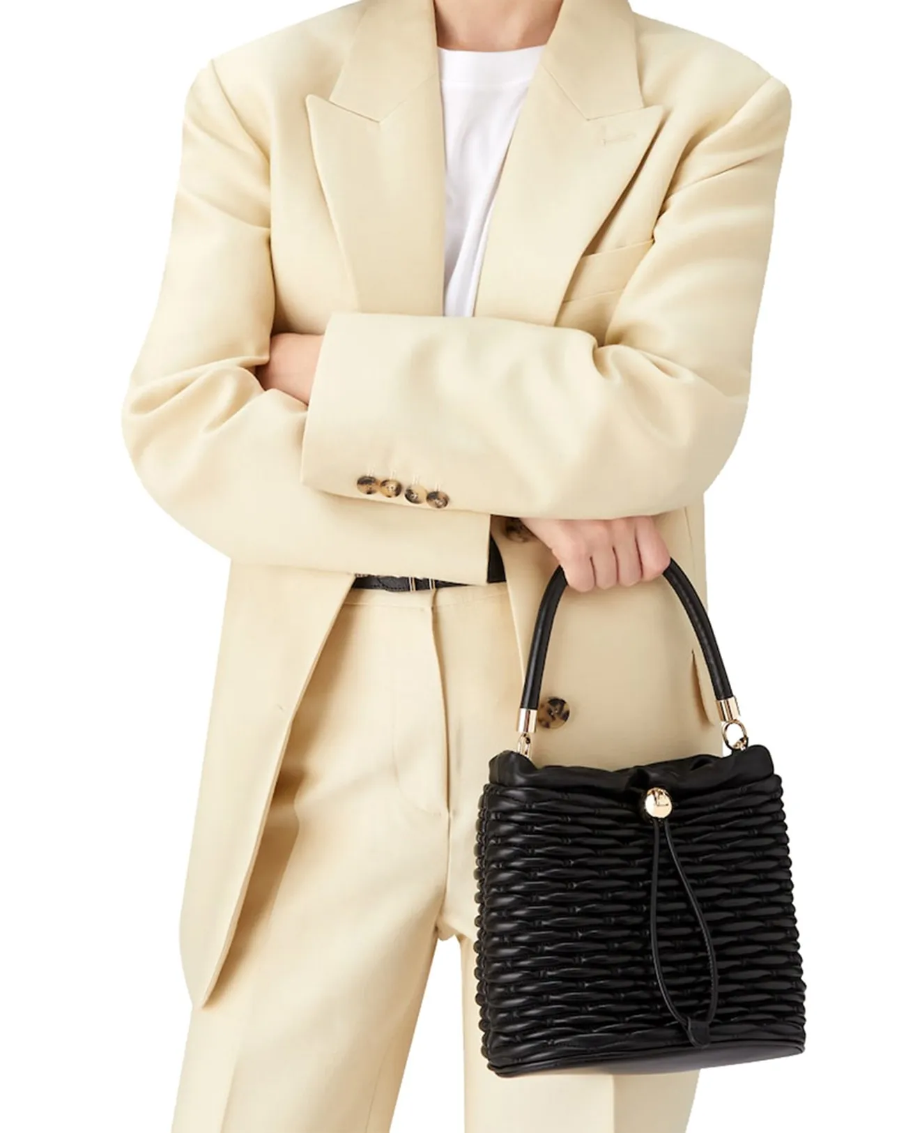 Furla - Borsa a secchiello in pelle intrecciata Mini Mionido | Studioarch.com