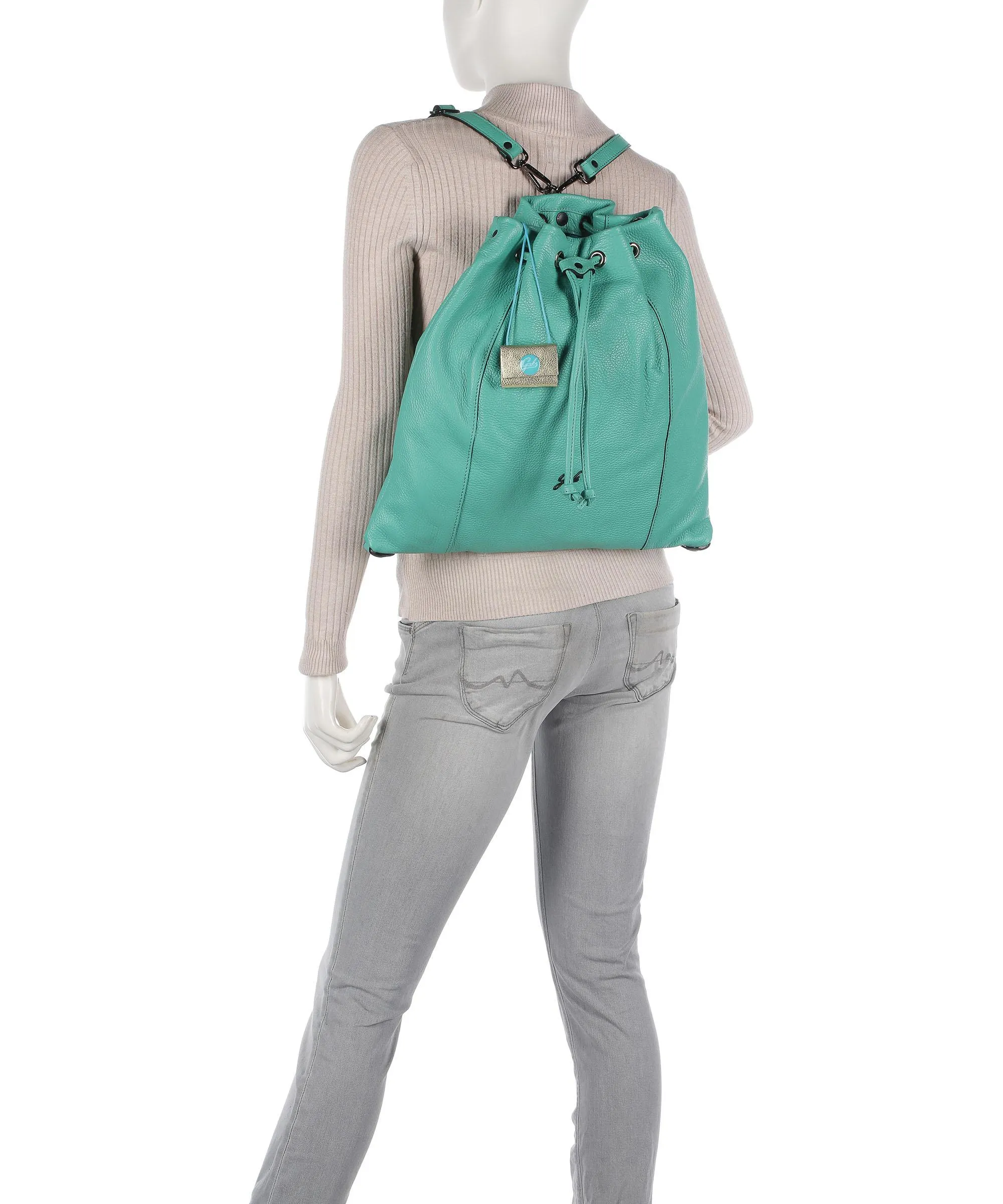 Gabs Icon Black Cleo M Borsa a secchiello pelle di vitello grana verde  