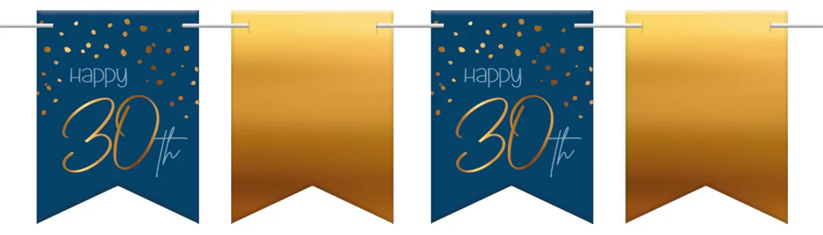 Gagliardetti 30° compleanno blu oro 6m