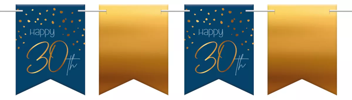 Gagliardetti 30° compleanno blu oro 6m