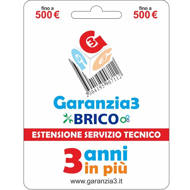 Garanzia 3 Estensione servizio tecnico Brico fino a 500.00 Euro 