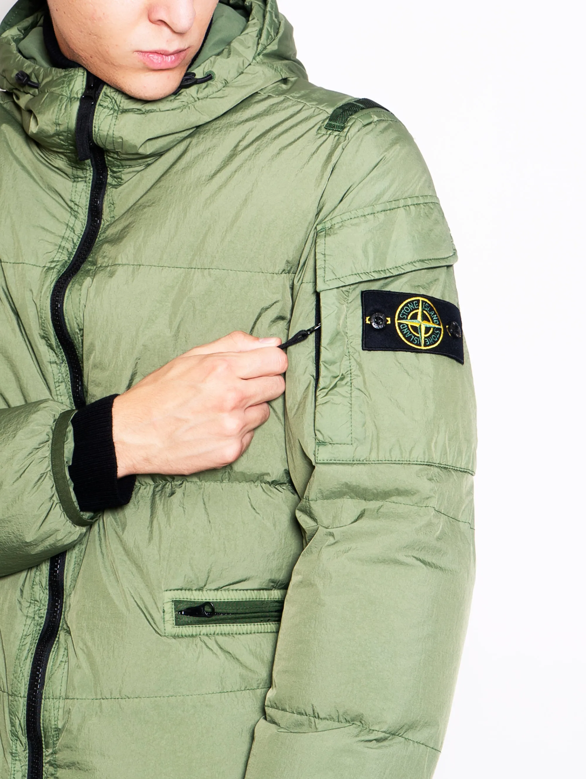 Giaccone in Reps di Nylon Riciclato Verde