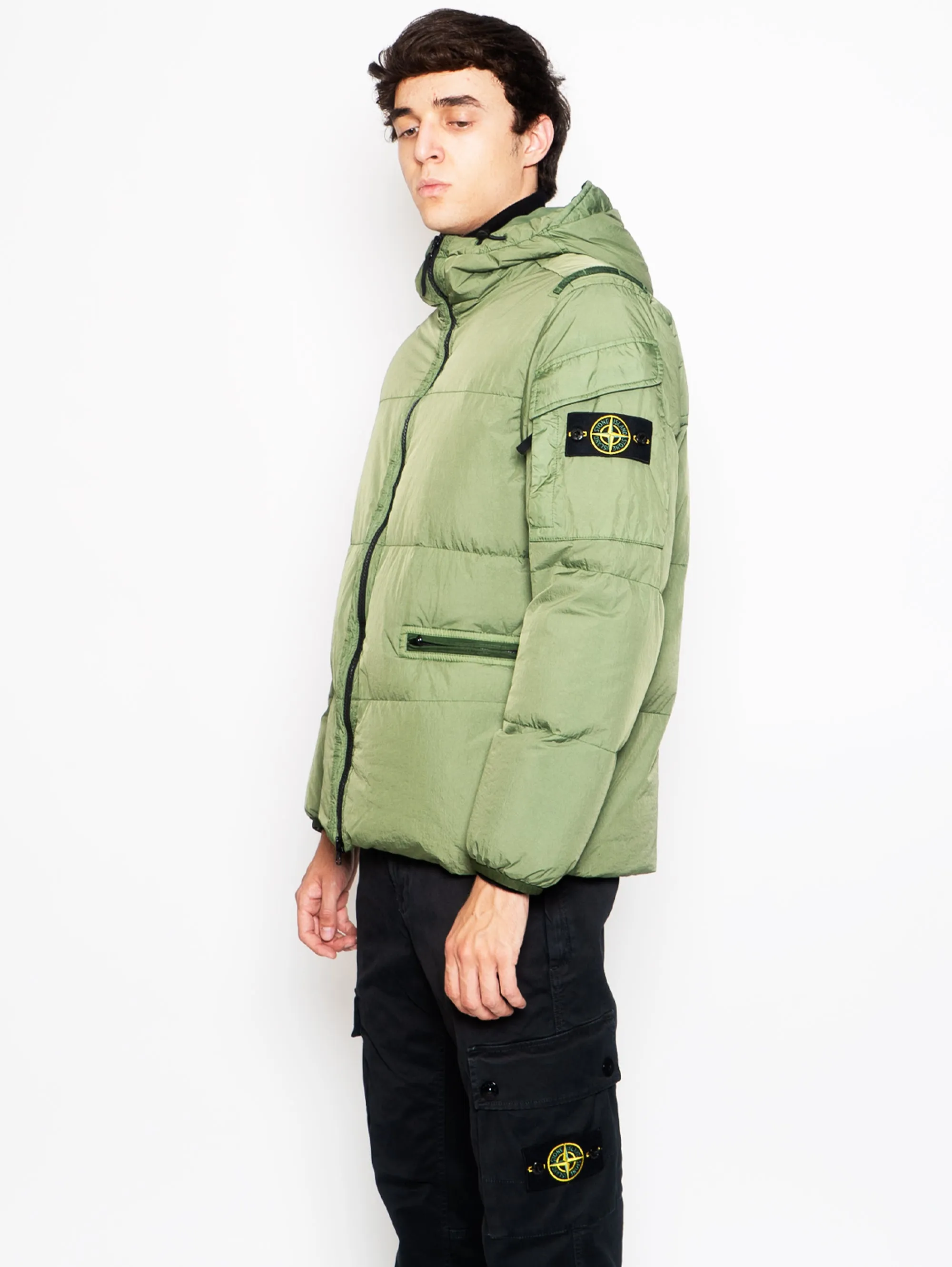 Giaccone in Reps di Nylon Riciclato Verde