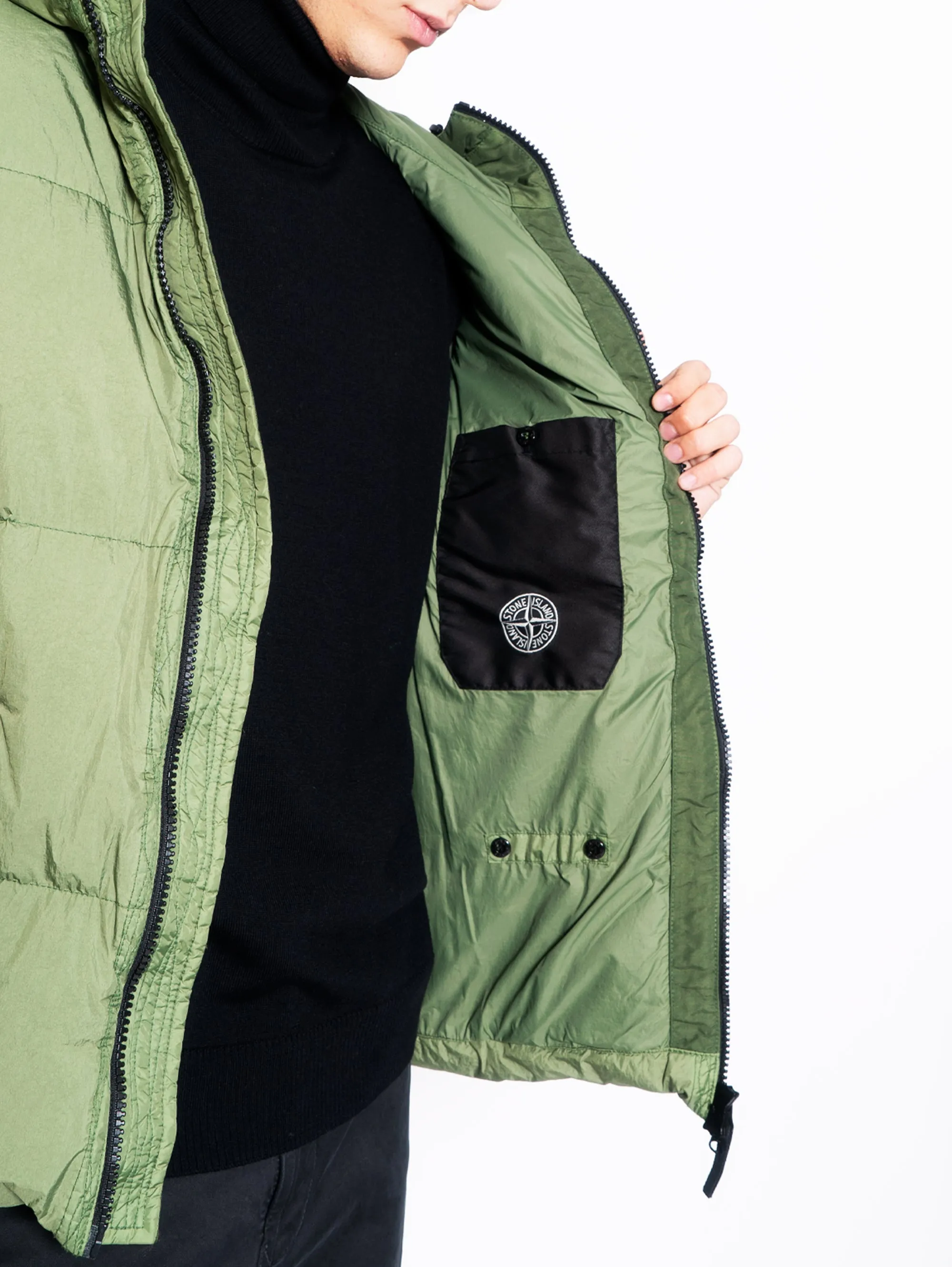 Giaccone in Reps di Nylon Riciclato Verde
