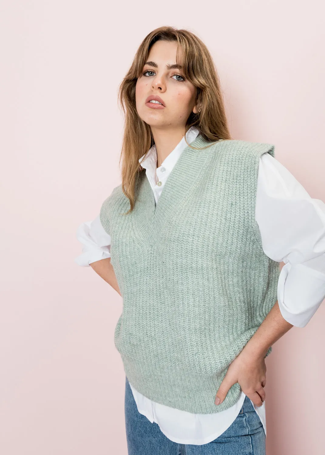 Gilet in maglia oversize