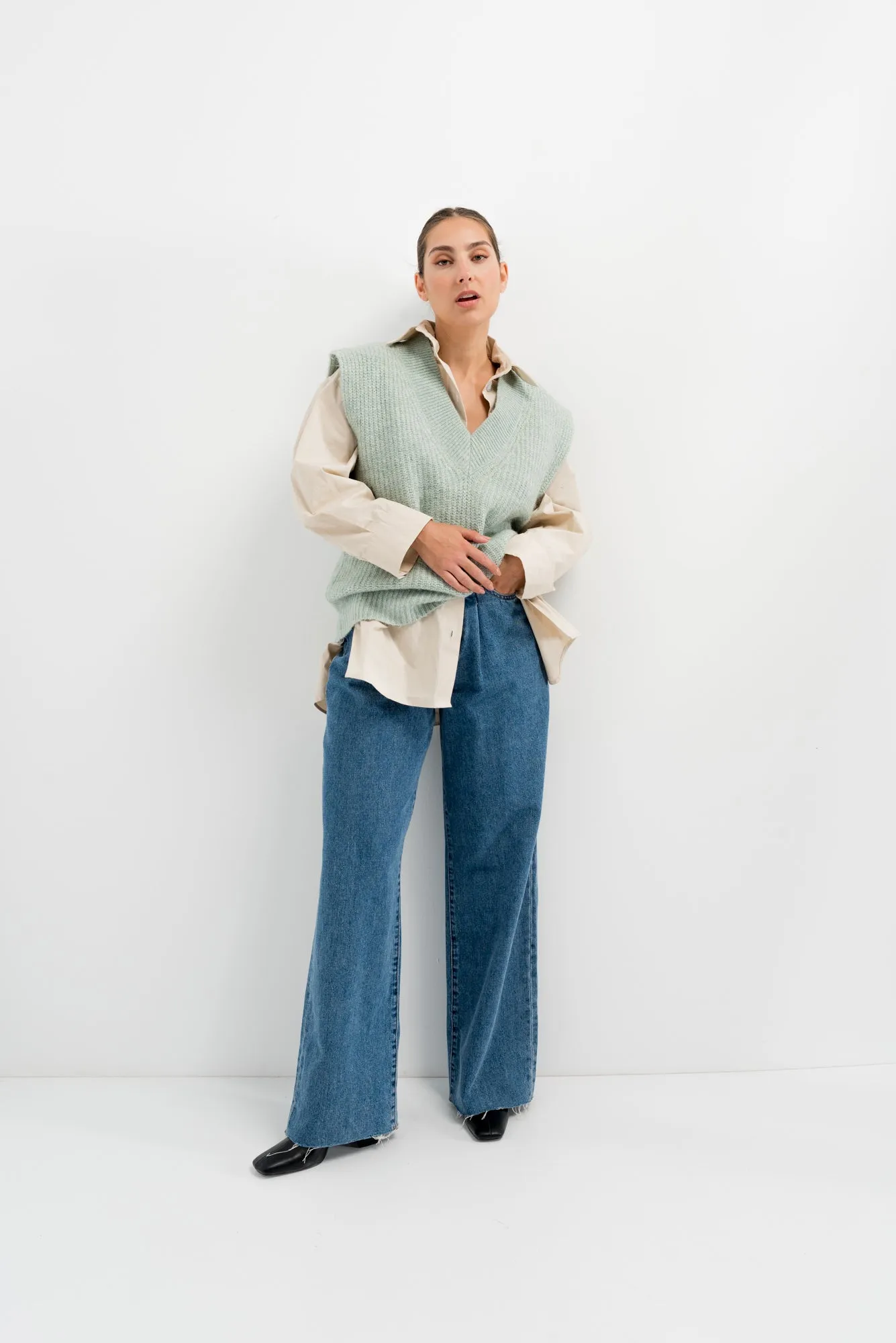 Gilet in maglia oversize
