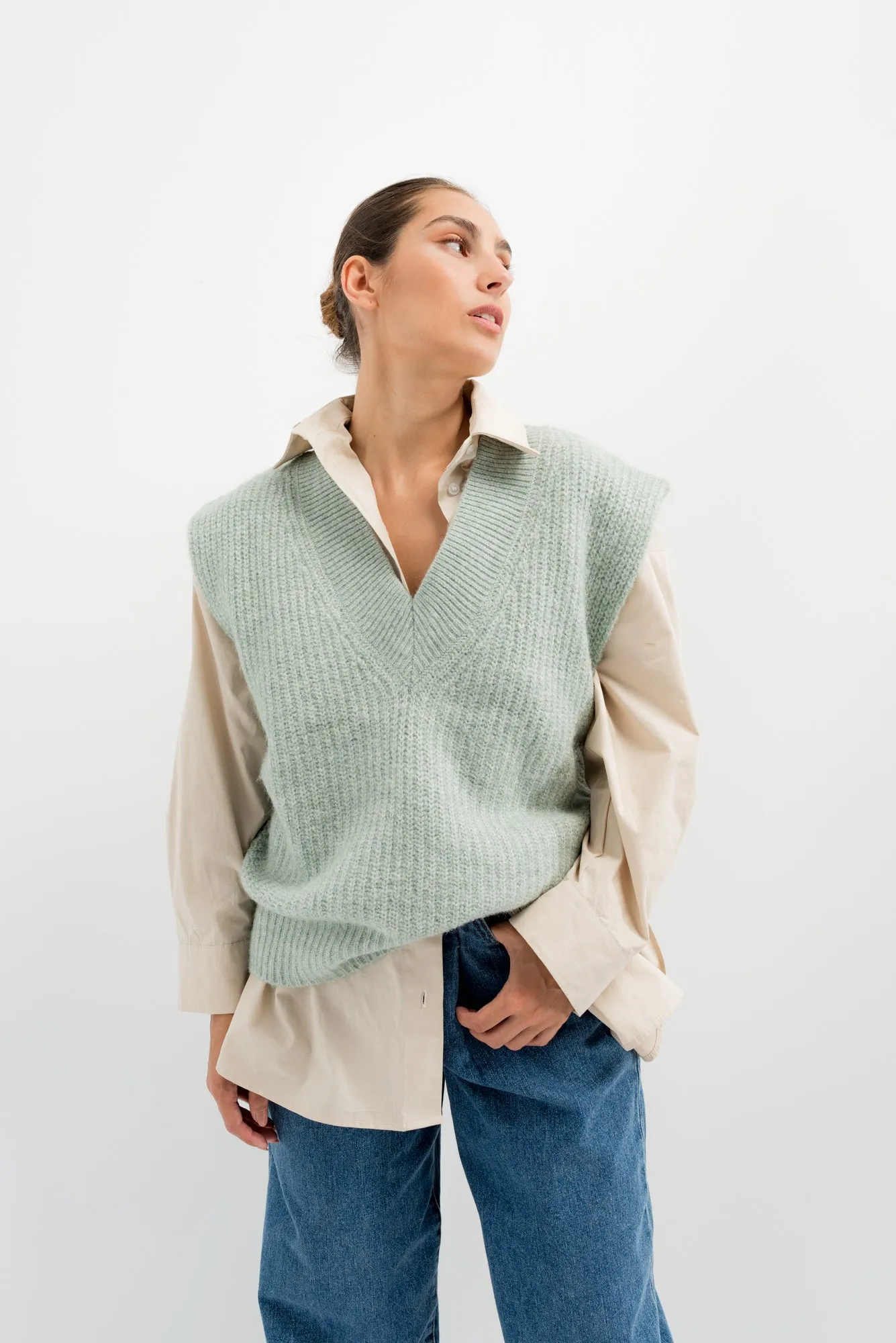 Gilet in maglia oversize