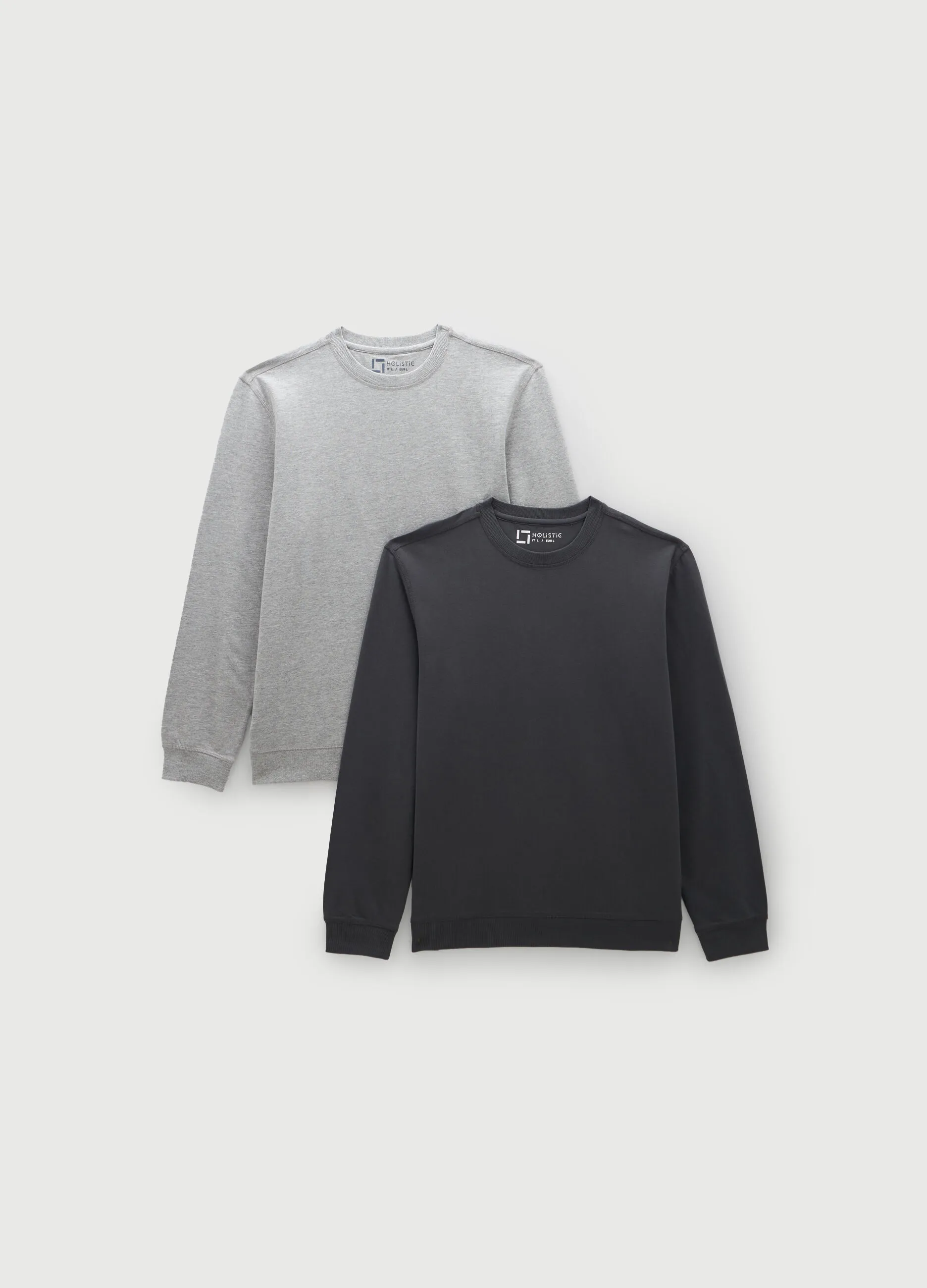HOLISTIC  2 pack felpe girocollo in puro cotone uomo