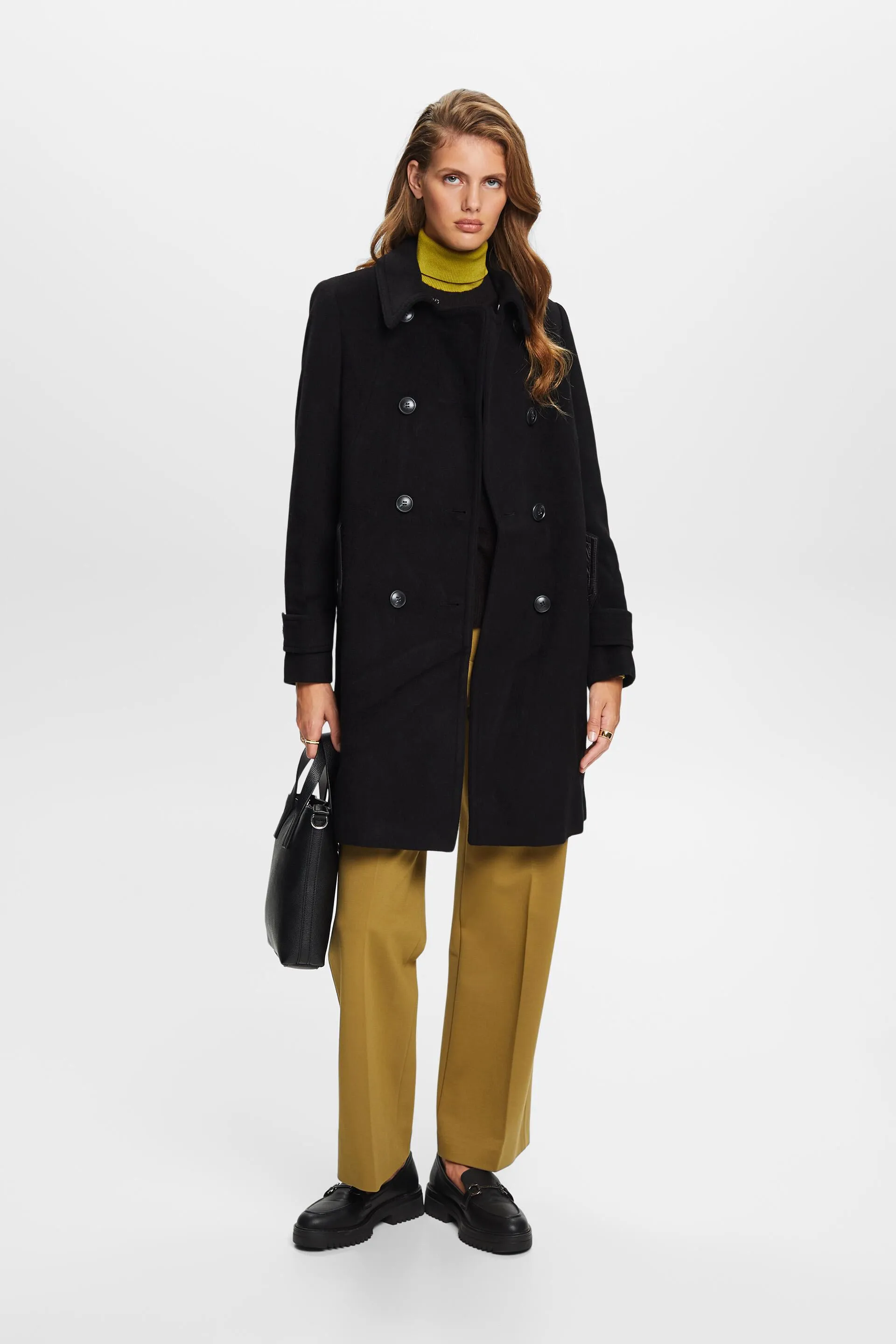 In materiale riciclato: cappotto in misto lana con cashmere