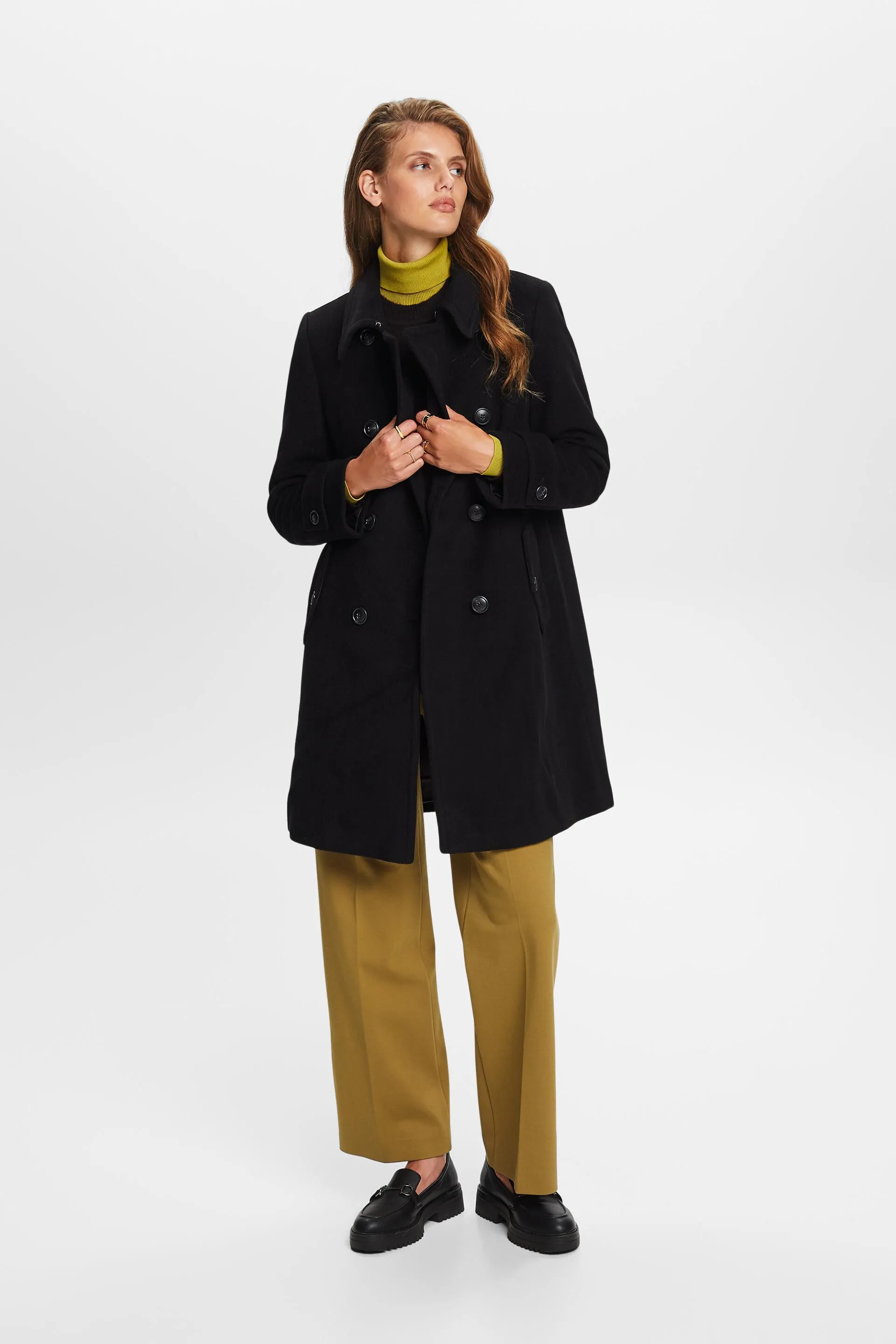 In materiale riciclato: cappotto in misto lana con cashmere