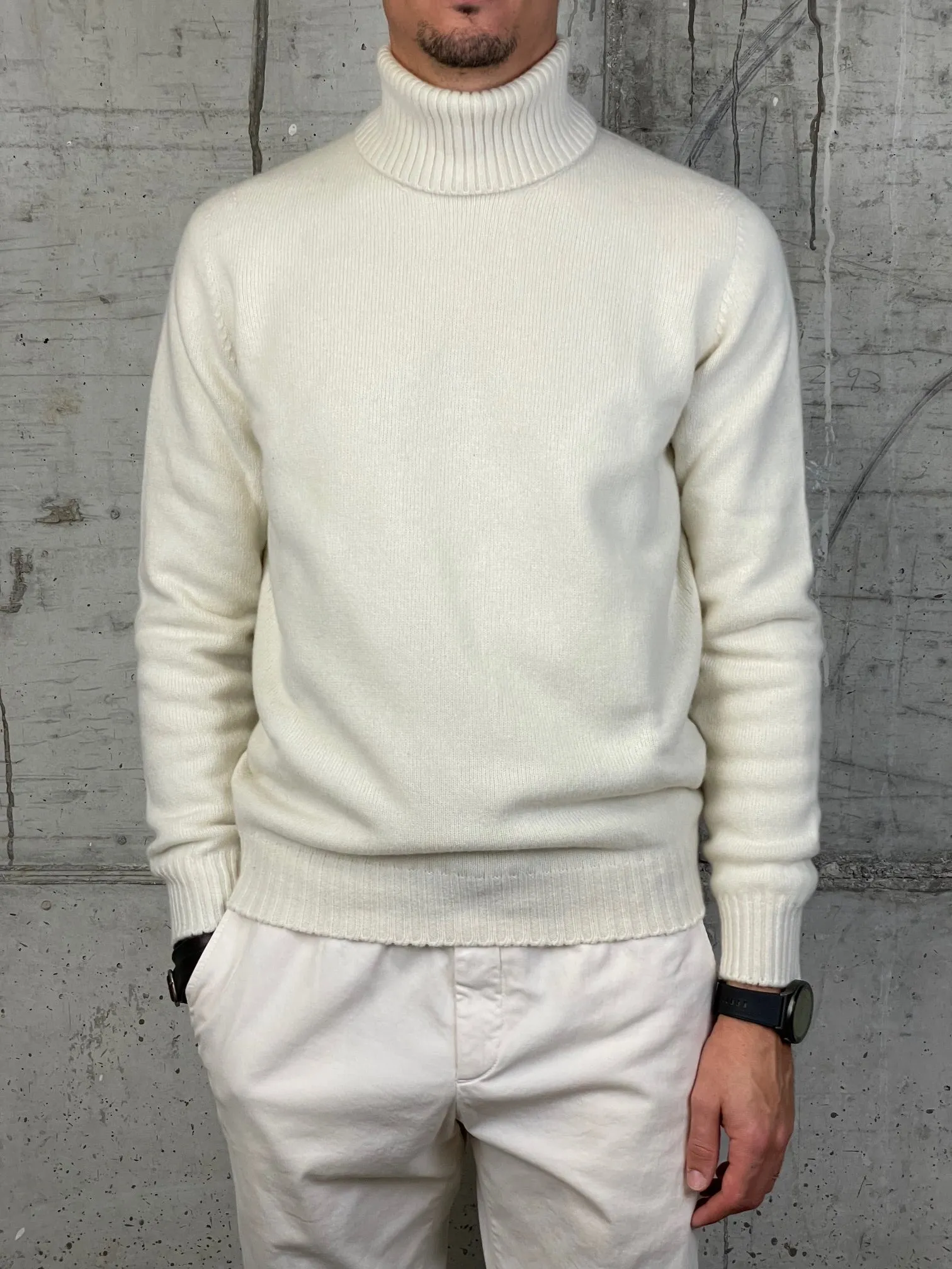 Jurta Maglia Dolcevita Rasato Lana Merino/Cashmere Panna