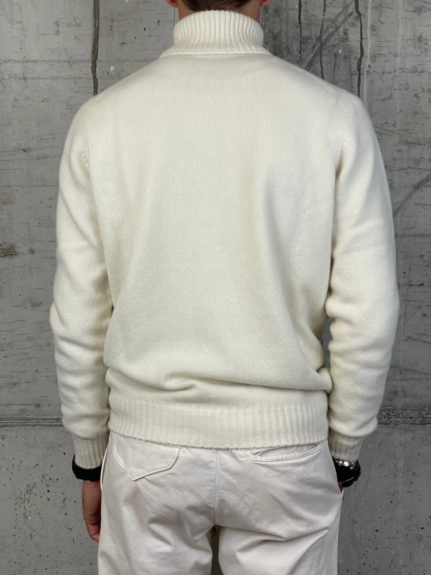 Jurta Maglia Dolcevita Rasato Lana Merino/Cashmere Panna