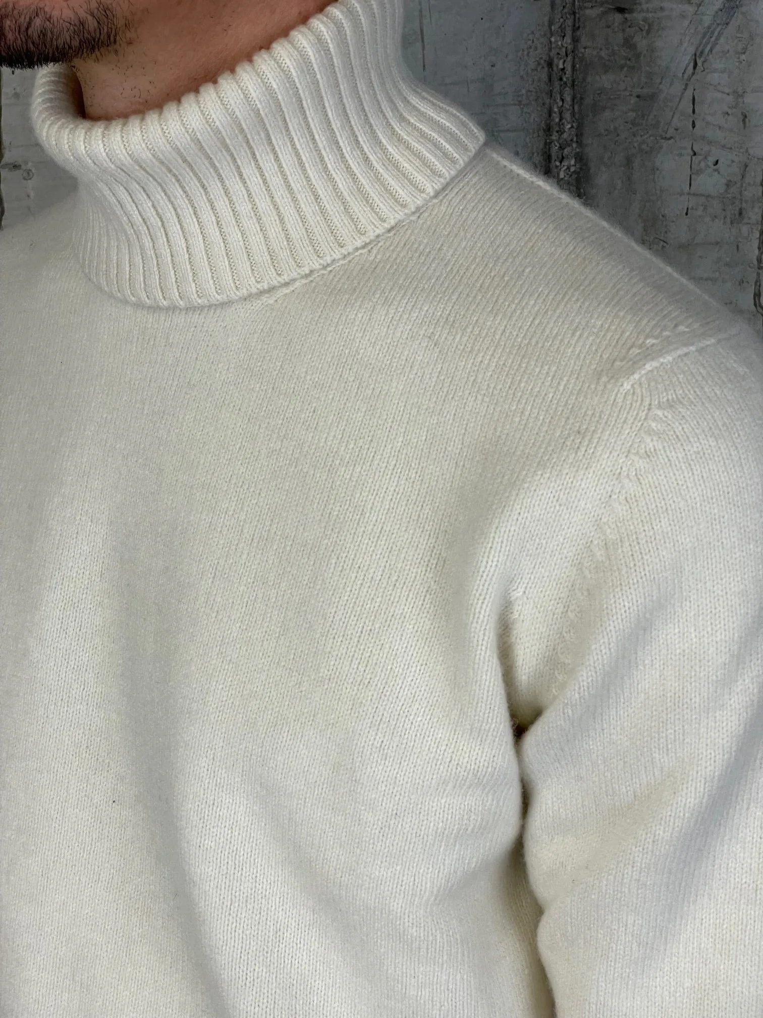 Jurta Maglia Dolcevita Rasato Lana Merino/Cashmere Panna