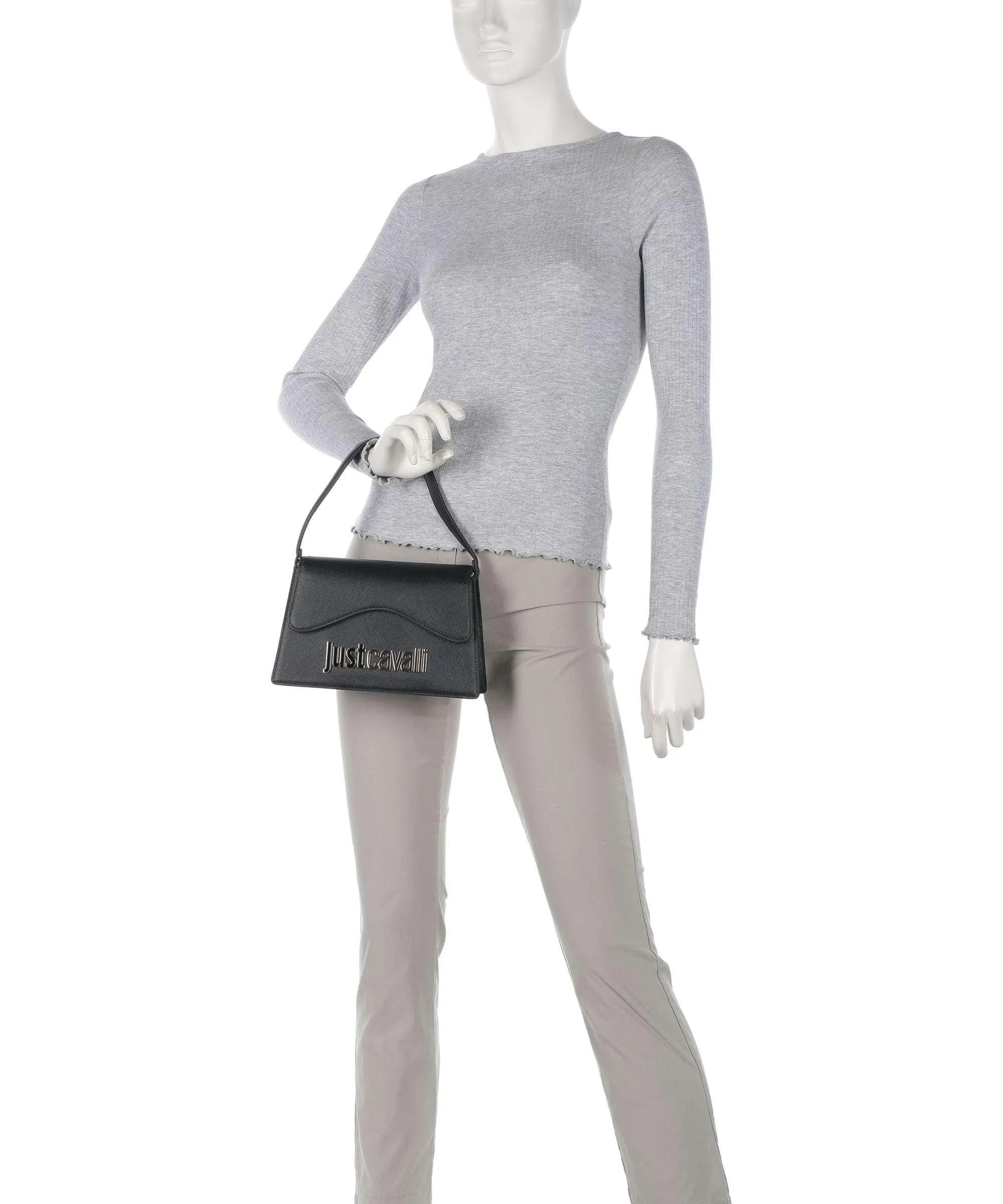  Just Cavalli Range B Style 4 Borsa a spalla pelle sintetica nero  