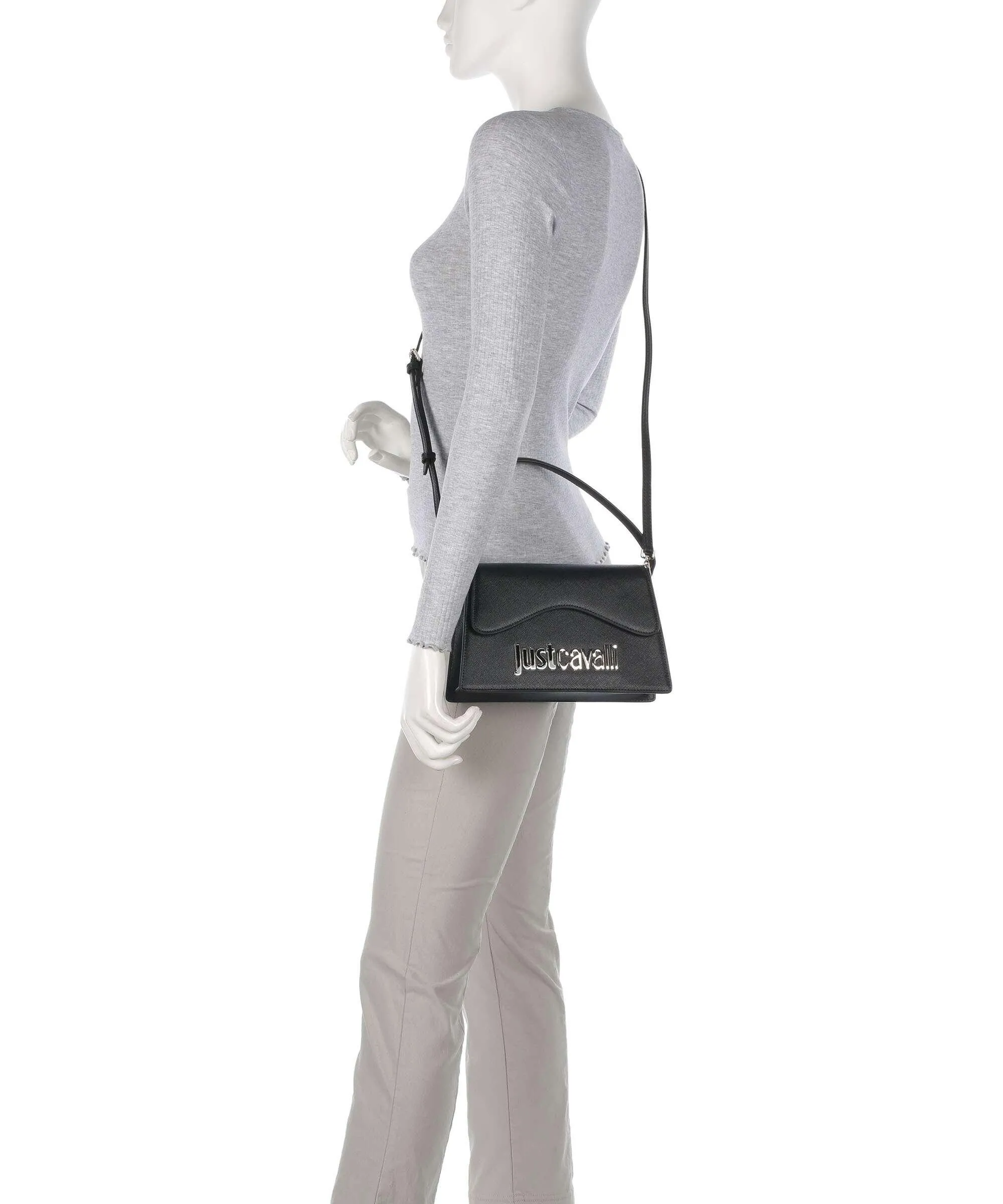  Just Cavalli Range B Style 4 Borsa a spalla pelle sintetica nero  