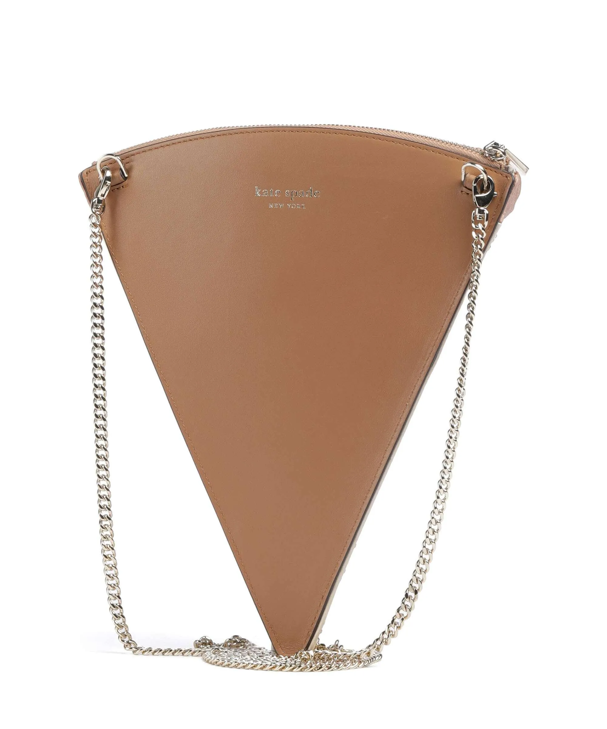  Kate Spade New York Slice Borsa a tracolla tissu, pelle di vacchetta finemente grana beige/marrone  