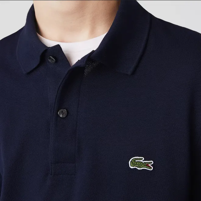 Lacoste Men's long-sleeved polo shirt in pitit piqué in one color YH9521 00 166 navy blue