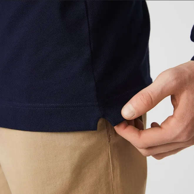 Lacoste Men's long-sleeved polo shirt in pitit piqué in one color YH9521 00 166 navy blue