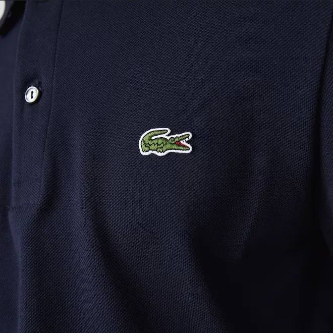 Lacoste Men's long-sleeved polo shirt in pitit piqué in one color YH9521 00 166 navy blue