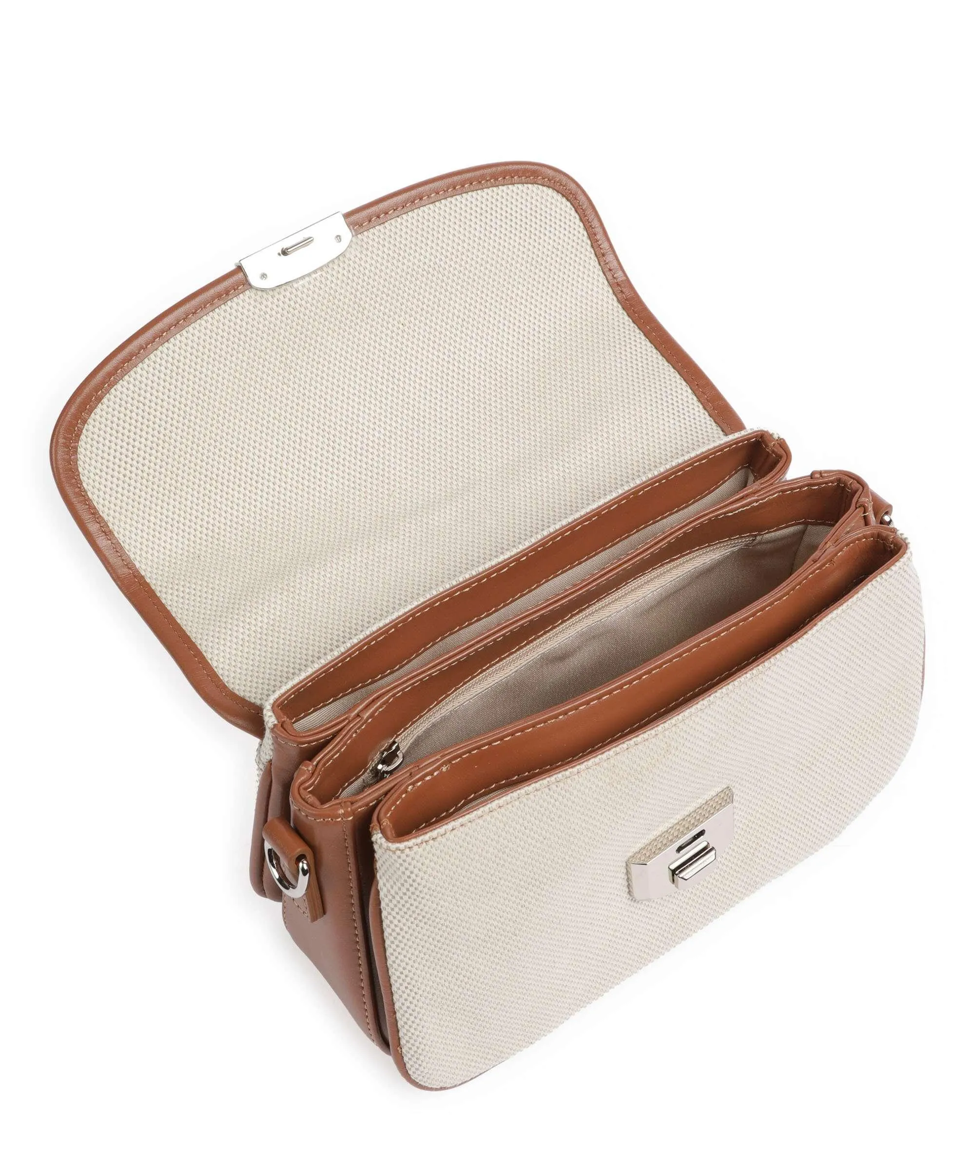  Lancaster Canvas Fia Borsa a tracolla tela, pelle bovina marrone/beige  