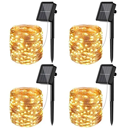 litogo [4 Pacchi] Catena Luminosa Esterno Solare, 56m 480 LED Luci Solari Esterno 8 Modalità Impermeabili Filo di Rame Luci Luci