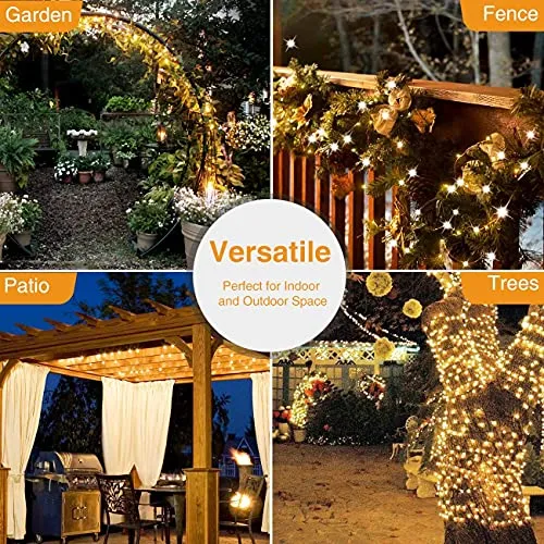 litogo [4 Pacchi] Catena Luminosa Esterno Solare, 56m 480 LED Luci Solari Esterno 8 Modalità Impermeabili Filo di Rame Luci Luci
