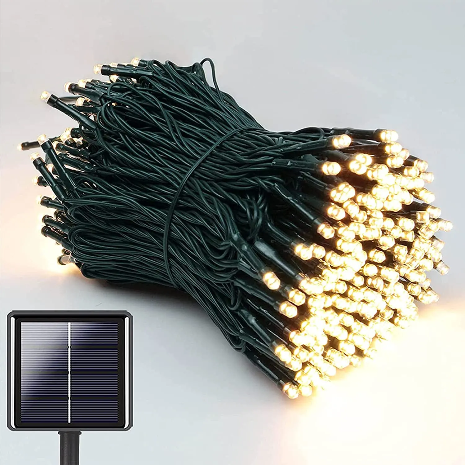 Luci Natale Esterno Solare - NEXVIN 20M 200 LED Catena Luminosa Esterno Solare Impermeabile, 8 Modi, Luci Natalizie da Esterno E